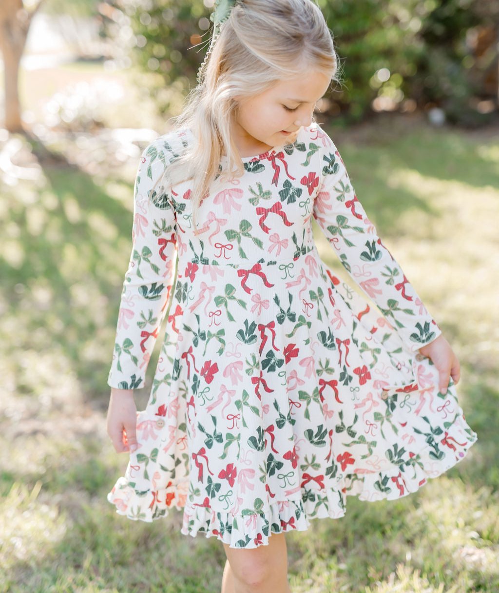 Elara Ribbed Knit Dress - Merry Bows