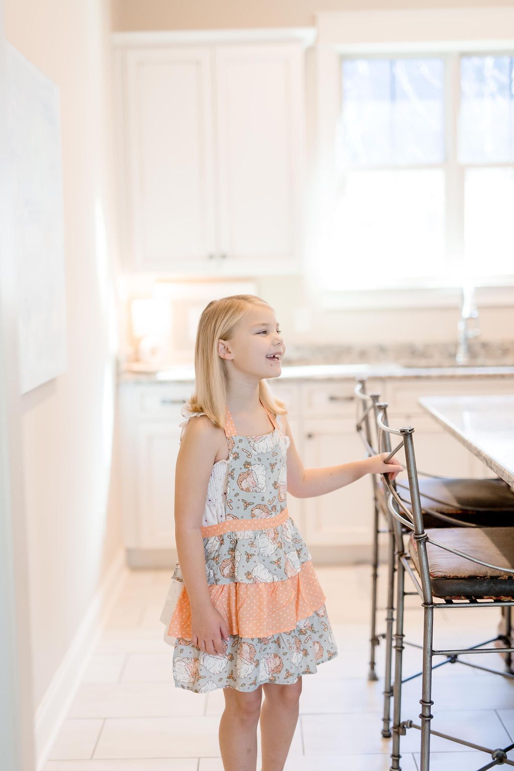 Kid's Ruffle Apron - Santa's Magical Wonderland