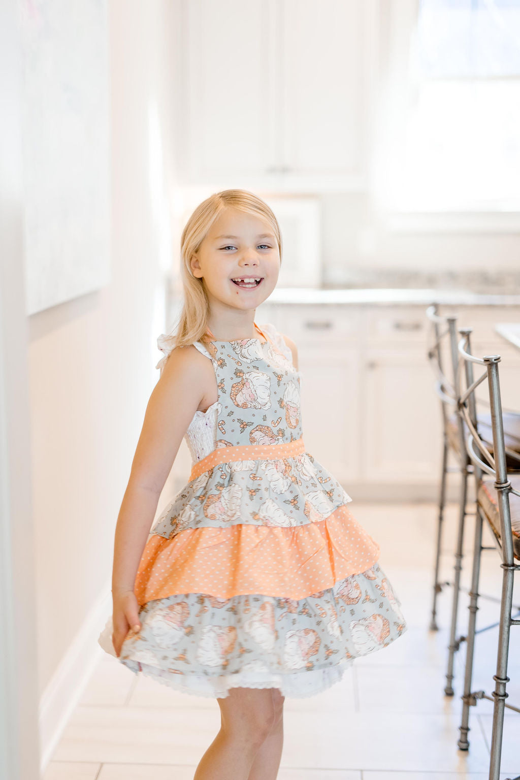 Kid's Ruffle Apron - Santa's Magical Wonderland