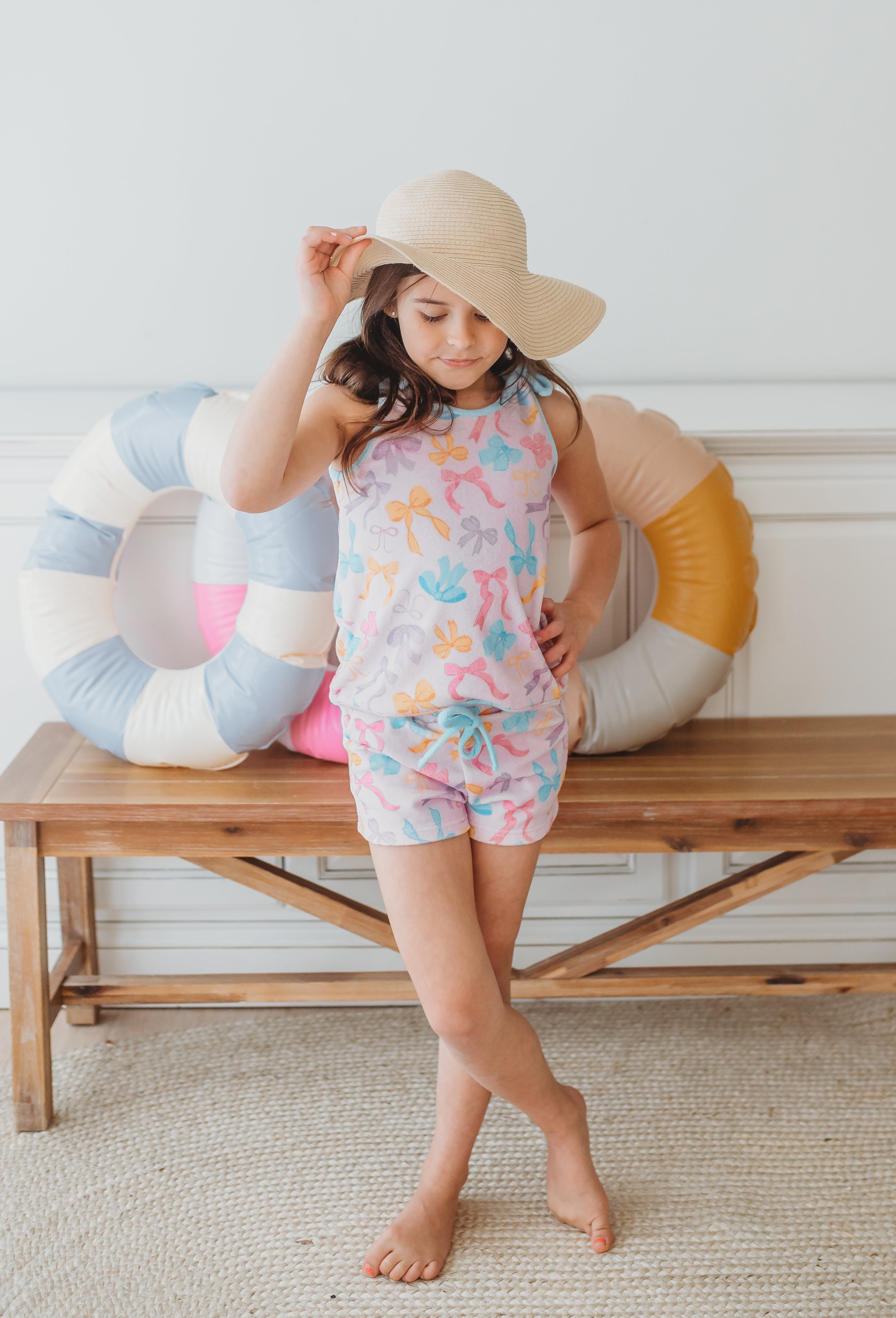 Terry Cloth Swim Cover Set - Bow Bliss