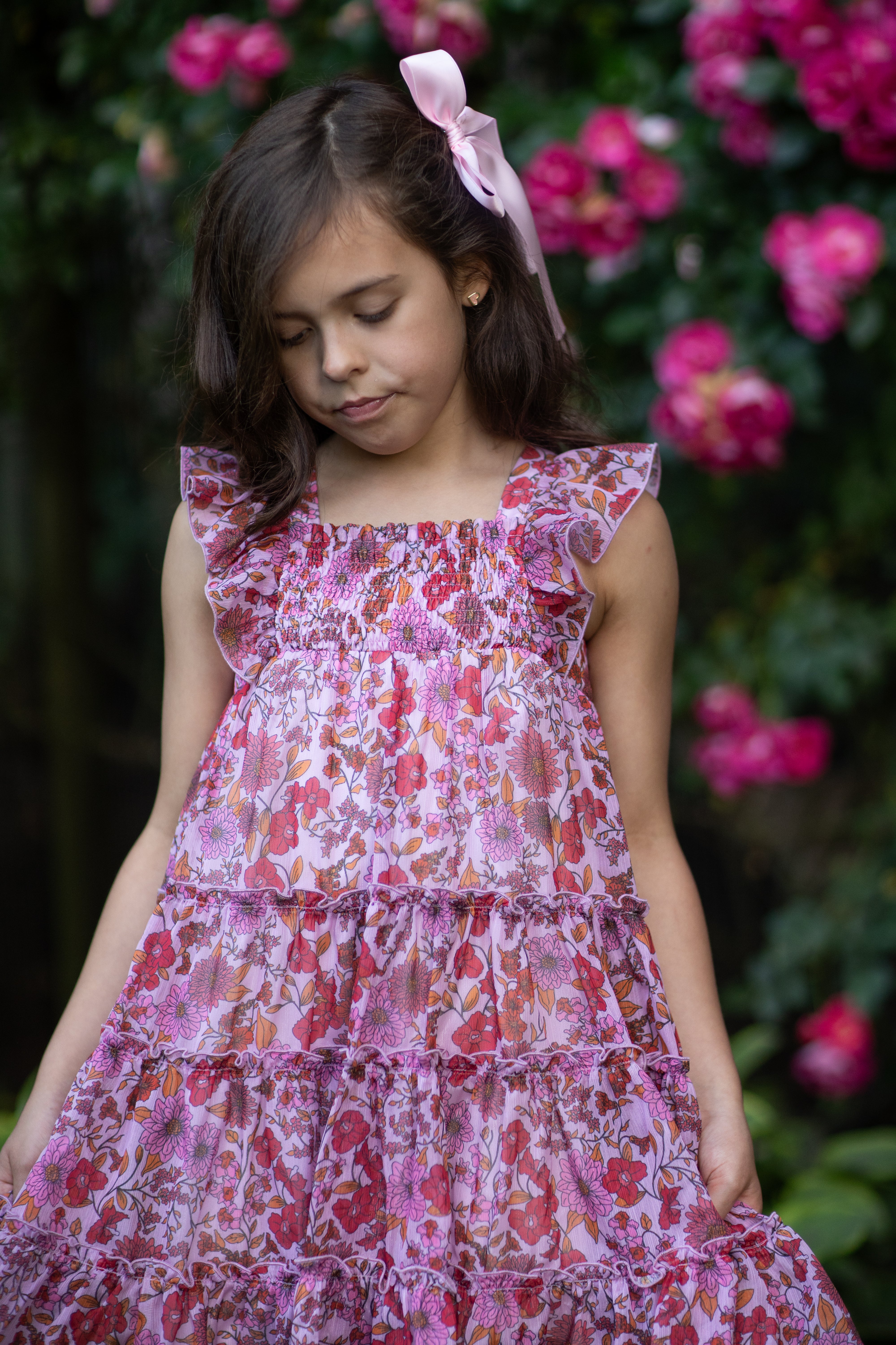Brielle Shimmer Dress - Rosewood