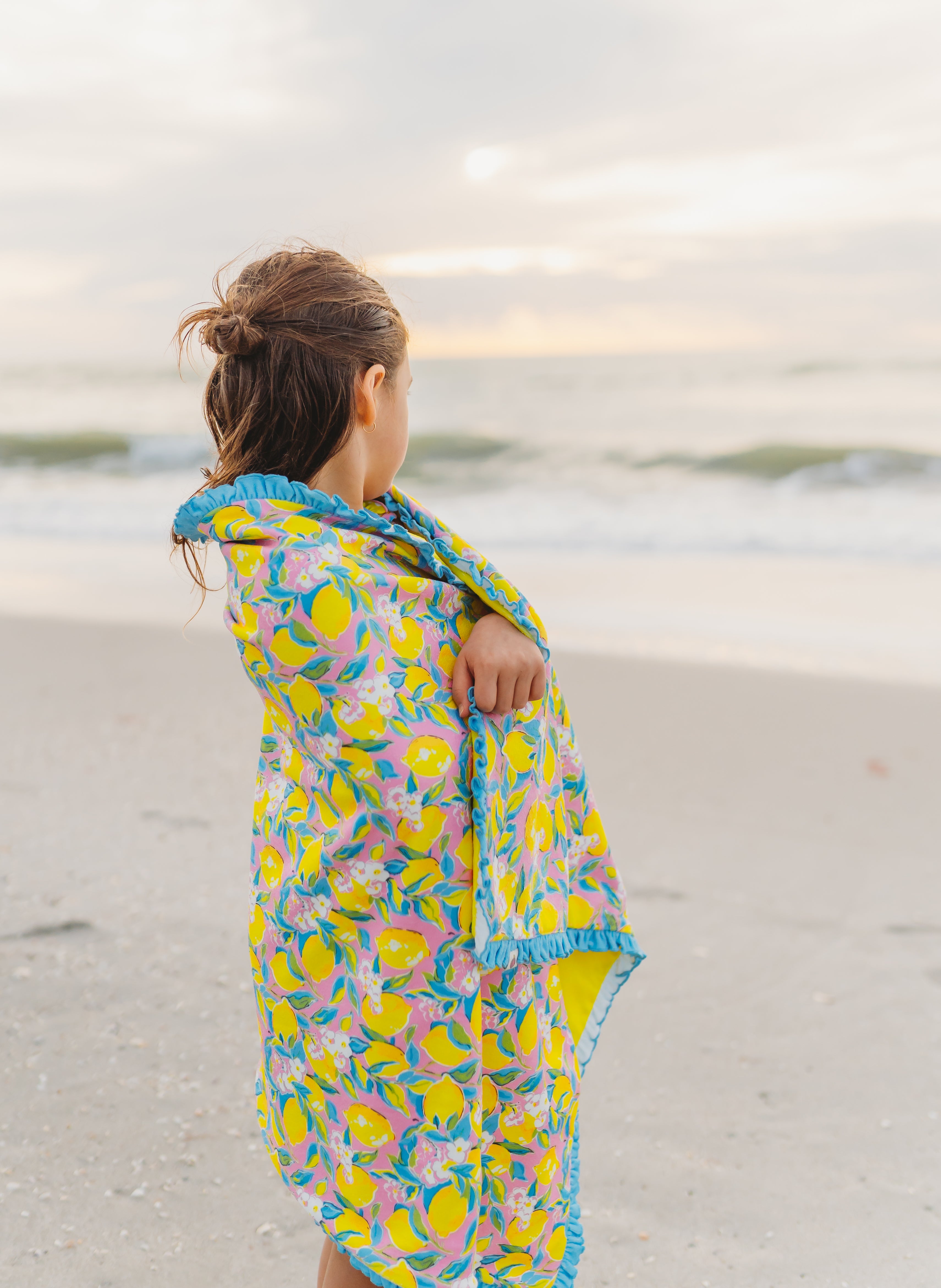 Premium Ruffle Swim Towel - Lemon Twist