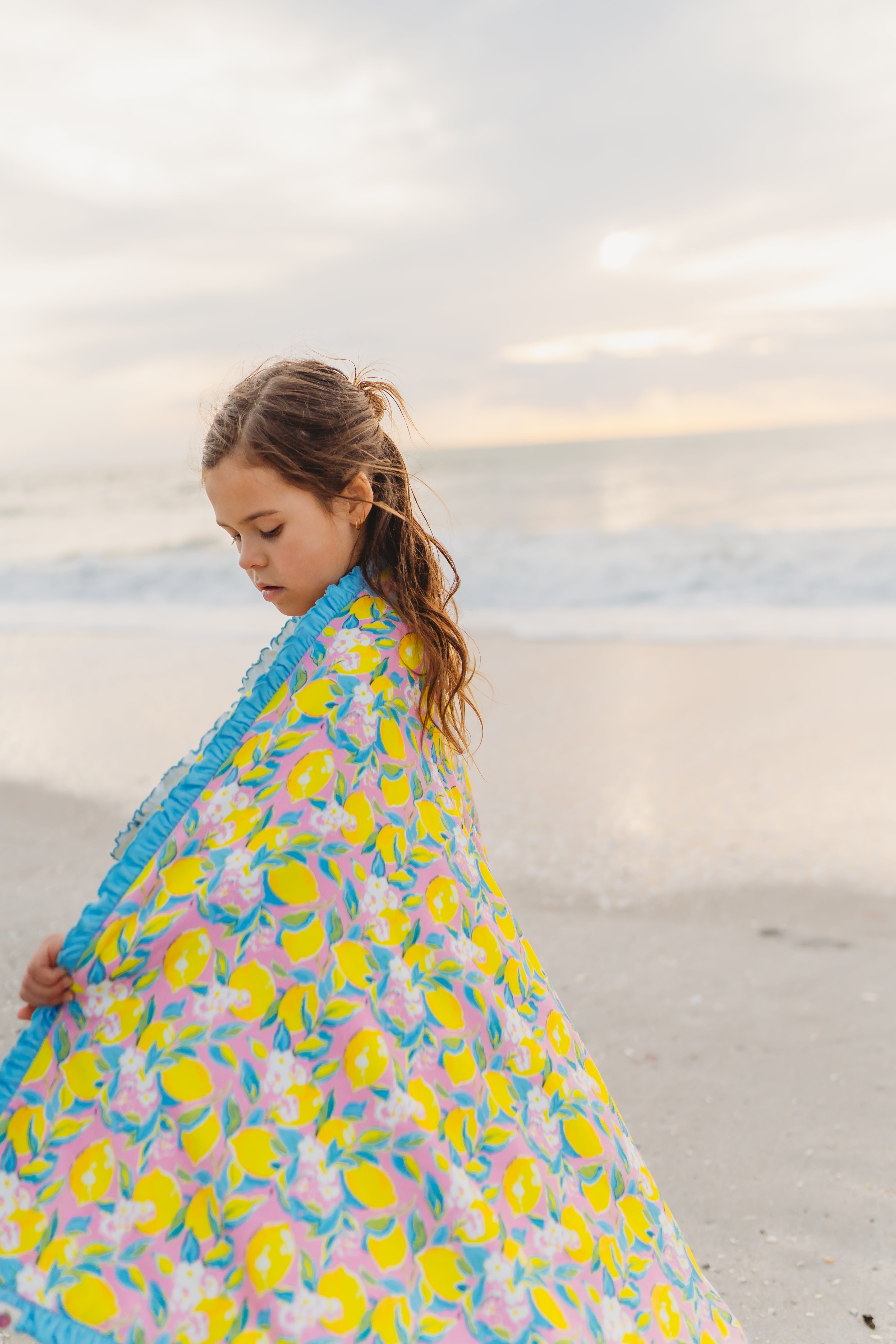 Premium Ruffle Swim Towel - Lemon Twist