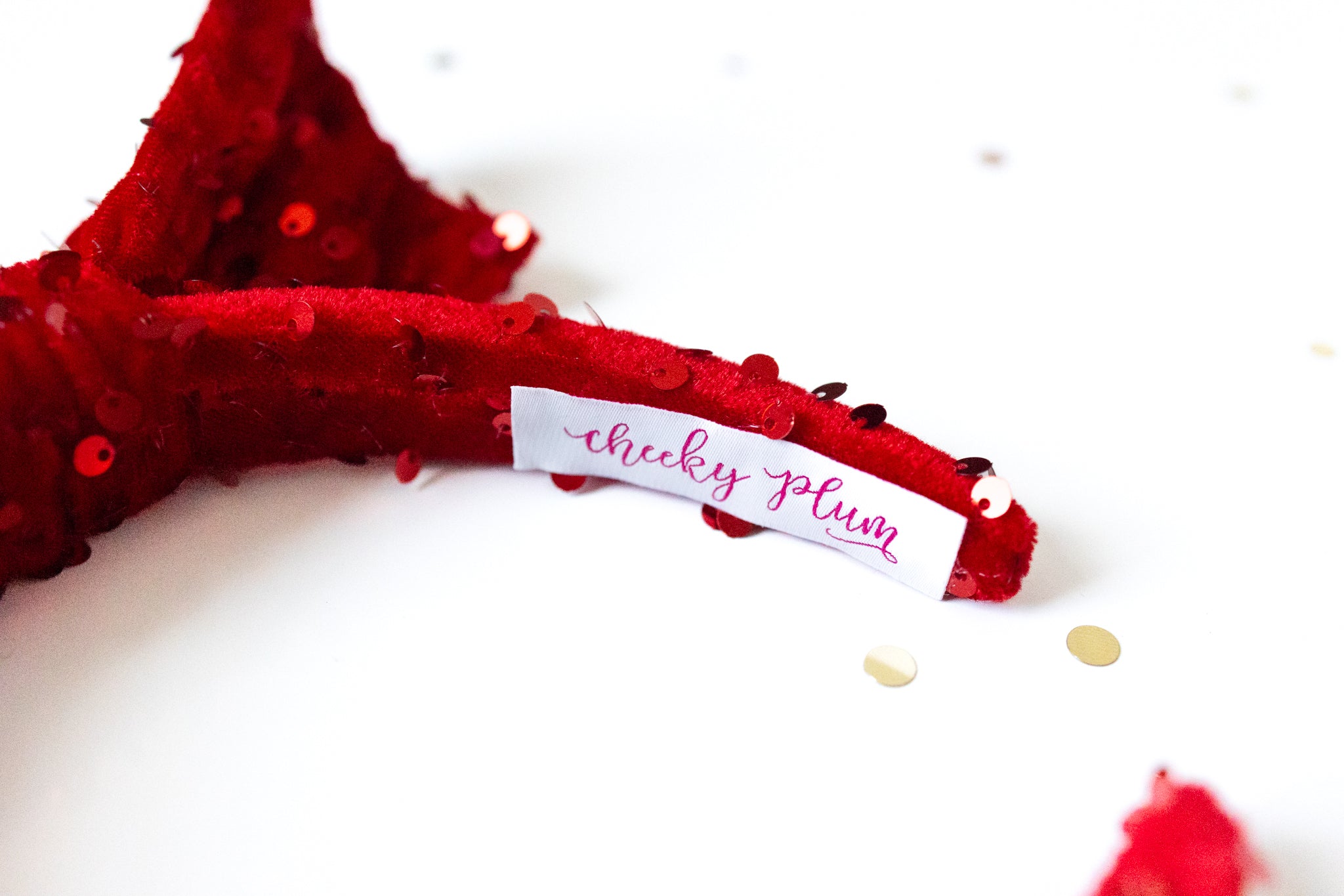 Sequin Headband - Red Haute