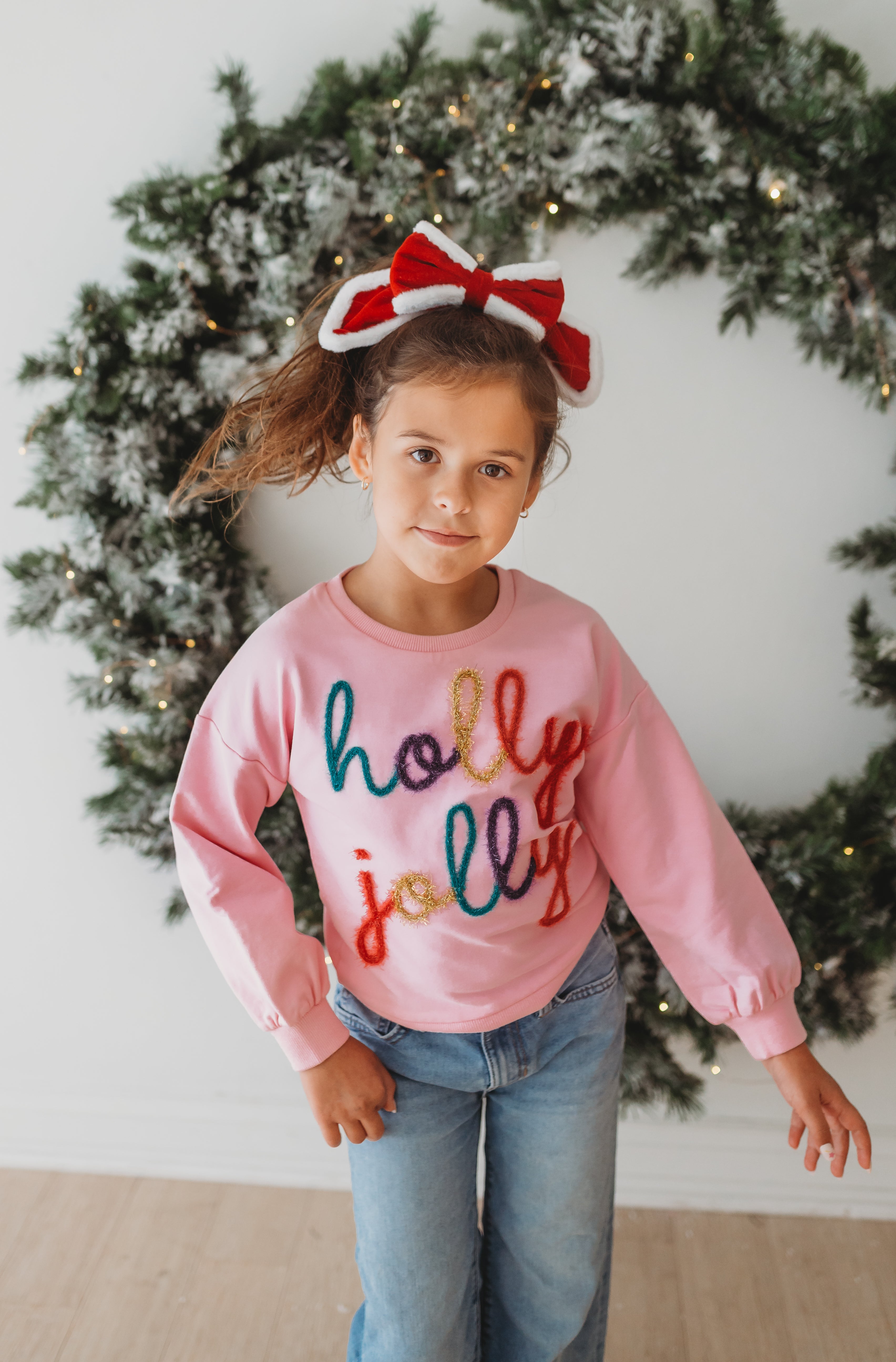 Santa's Suit Velvet Hair Bow