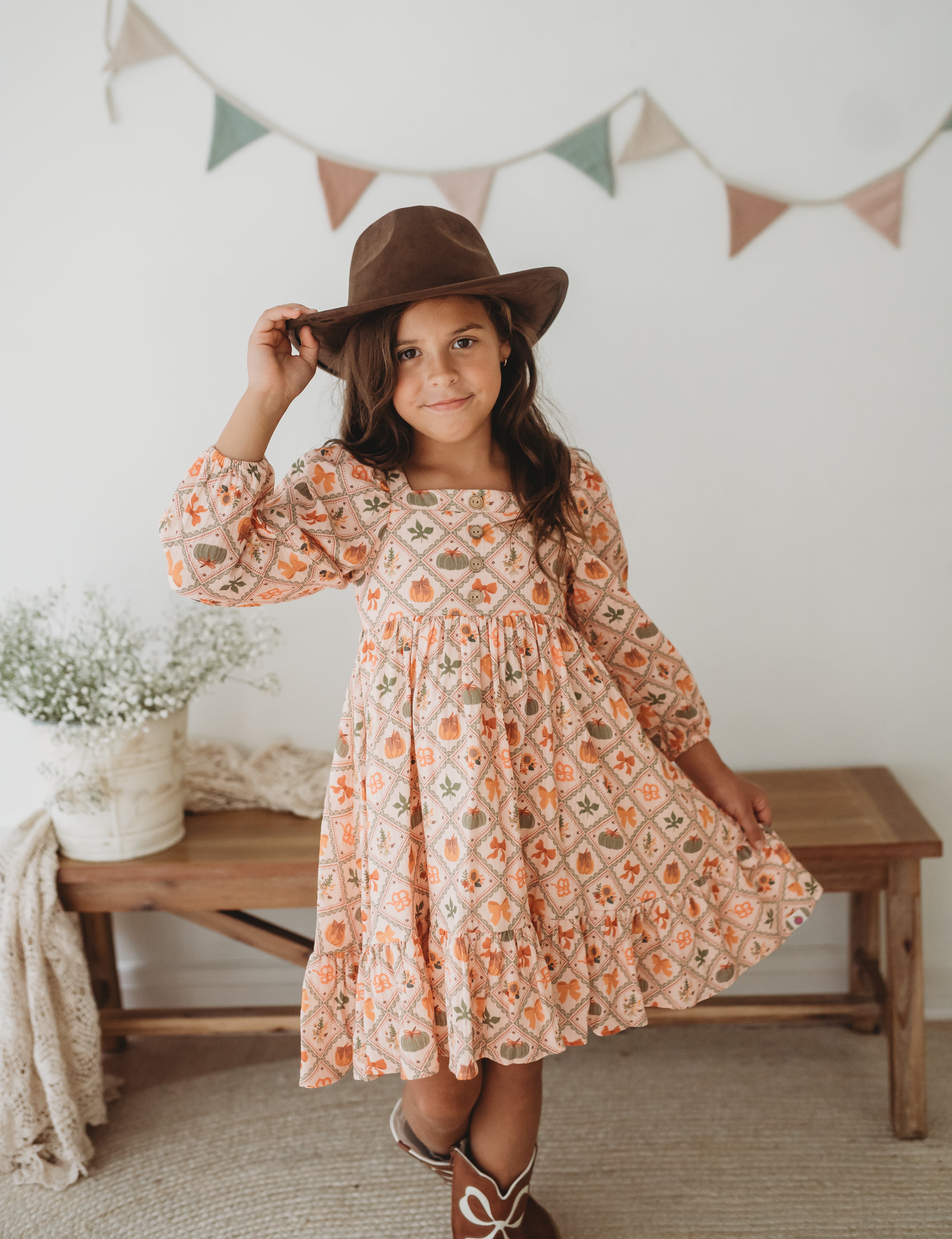 Puff Sleeve Gauze Dress - Heirloom Harvest (Pre-Order)