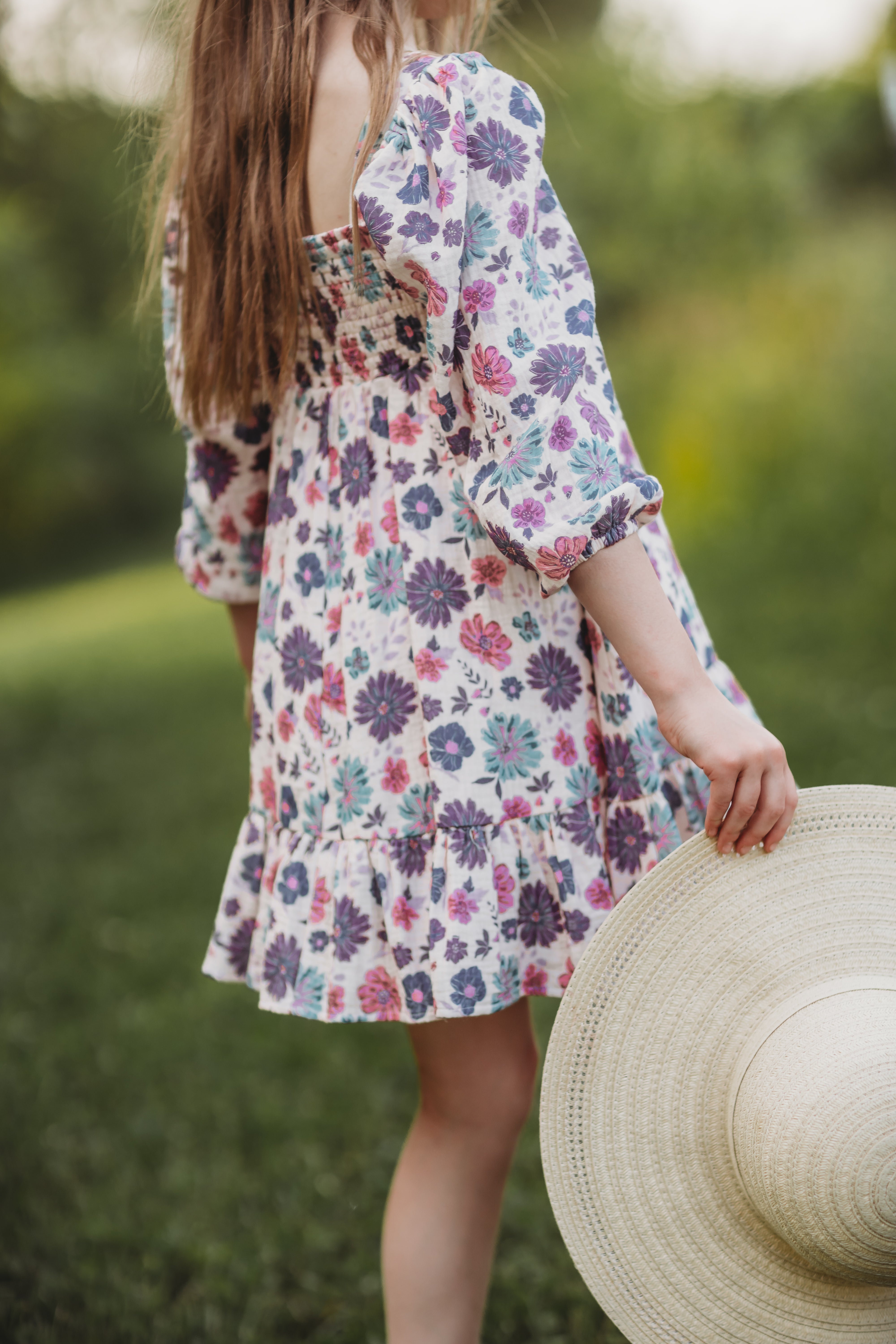 Puff Sleeve Gauze Dress - Jewelbloom (Pre-Order)