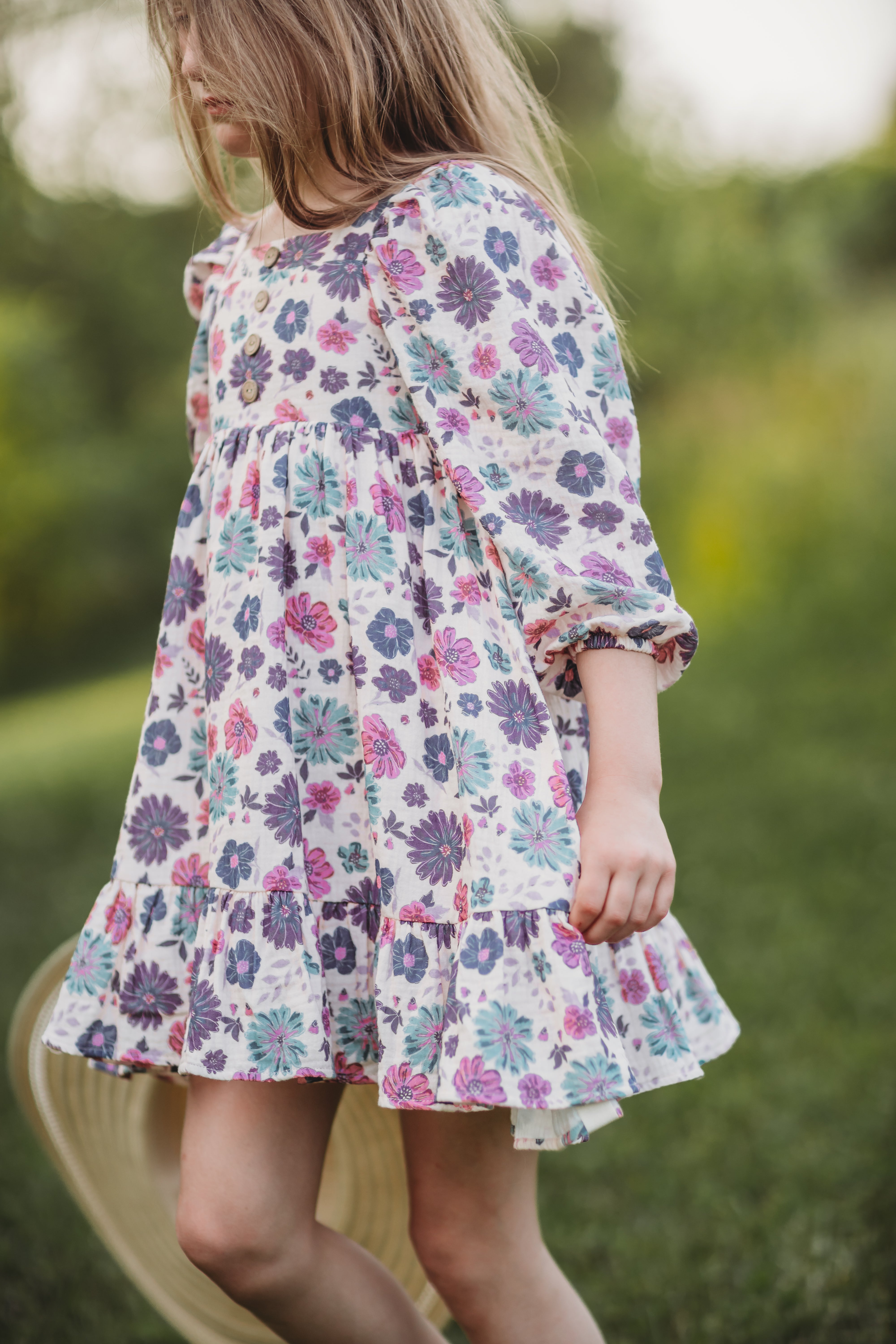 Puff Sleeve Gauze Dress - Jewelbloom (Pre-Order)