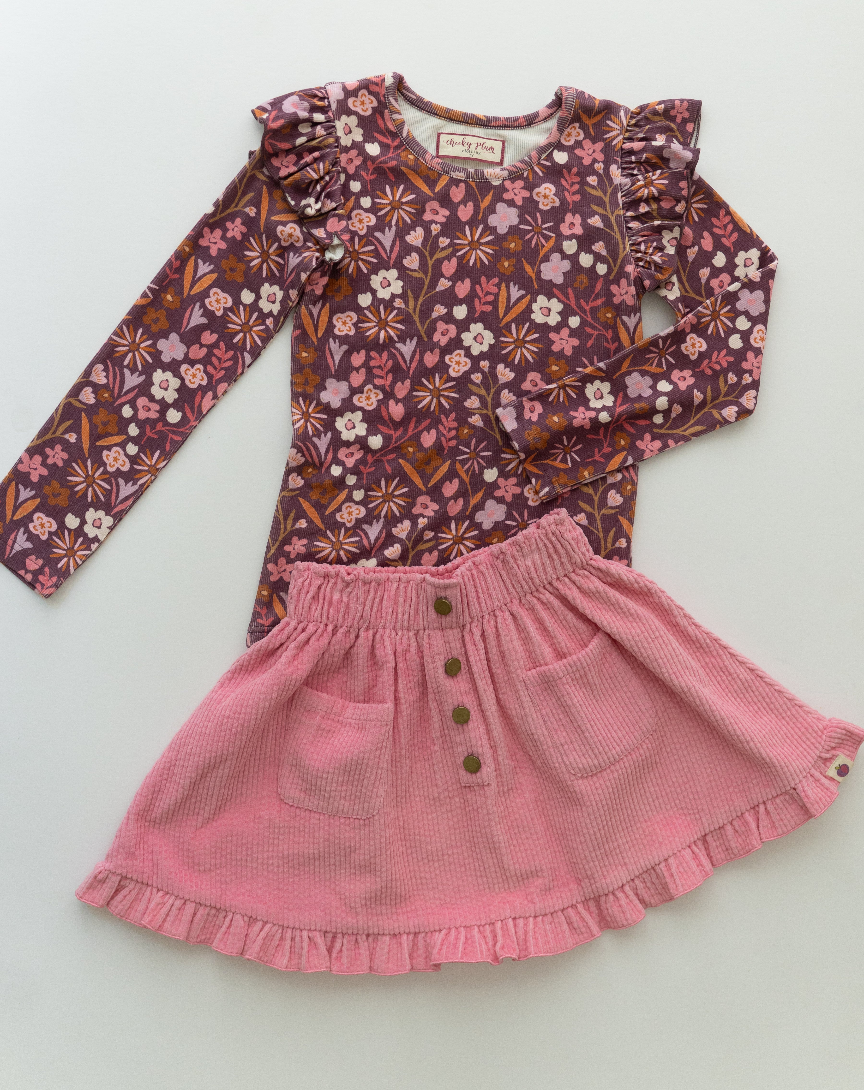 Vienna Corduroy Skirt - Amethyst Rose