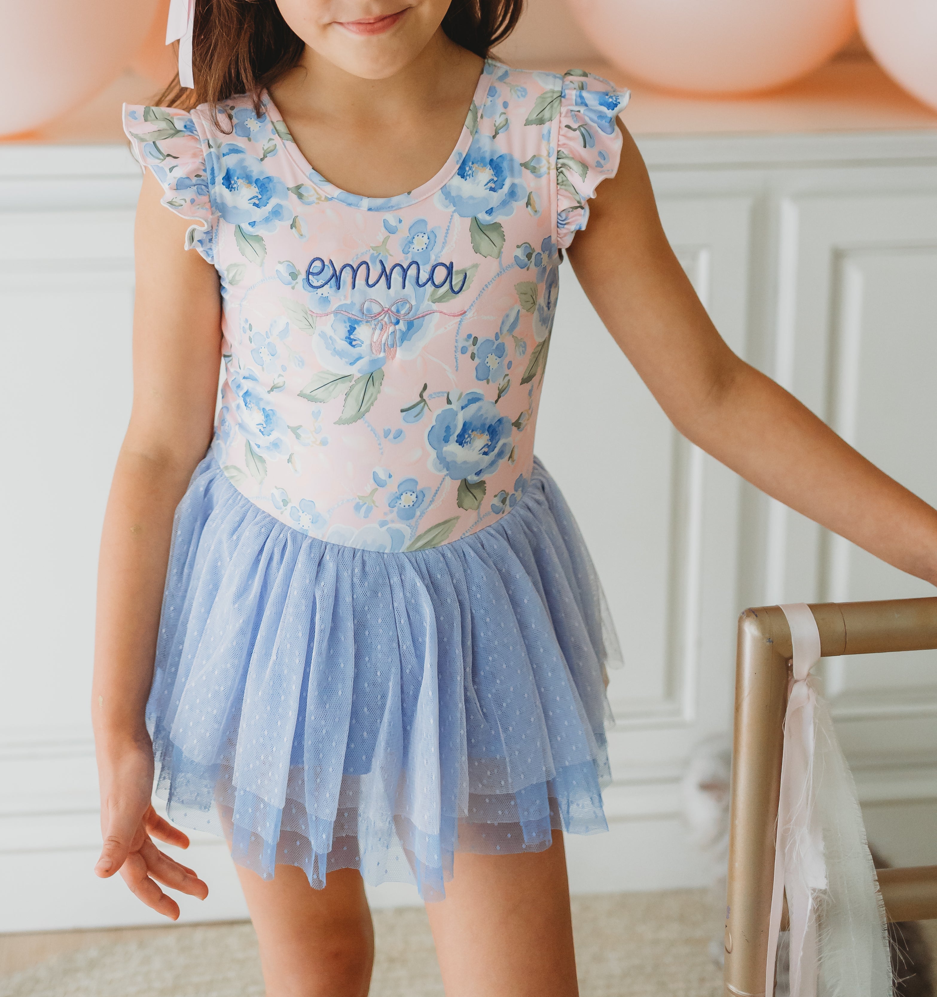 Farrah Tiered Leotard - Blush & Bloom