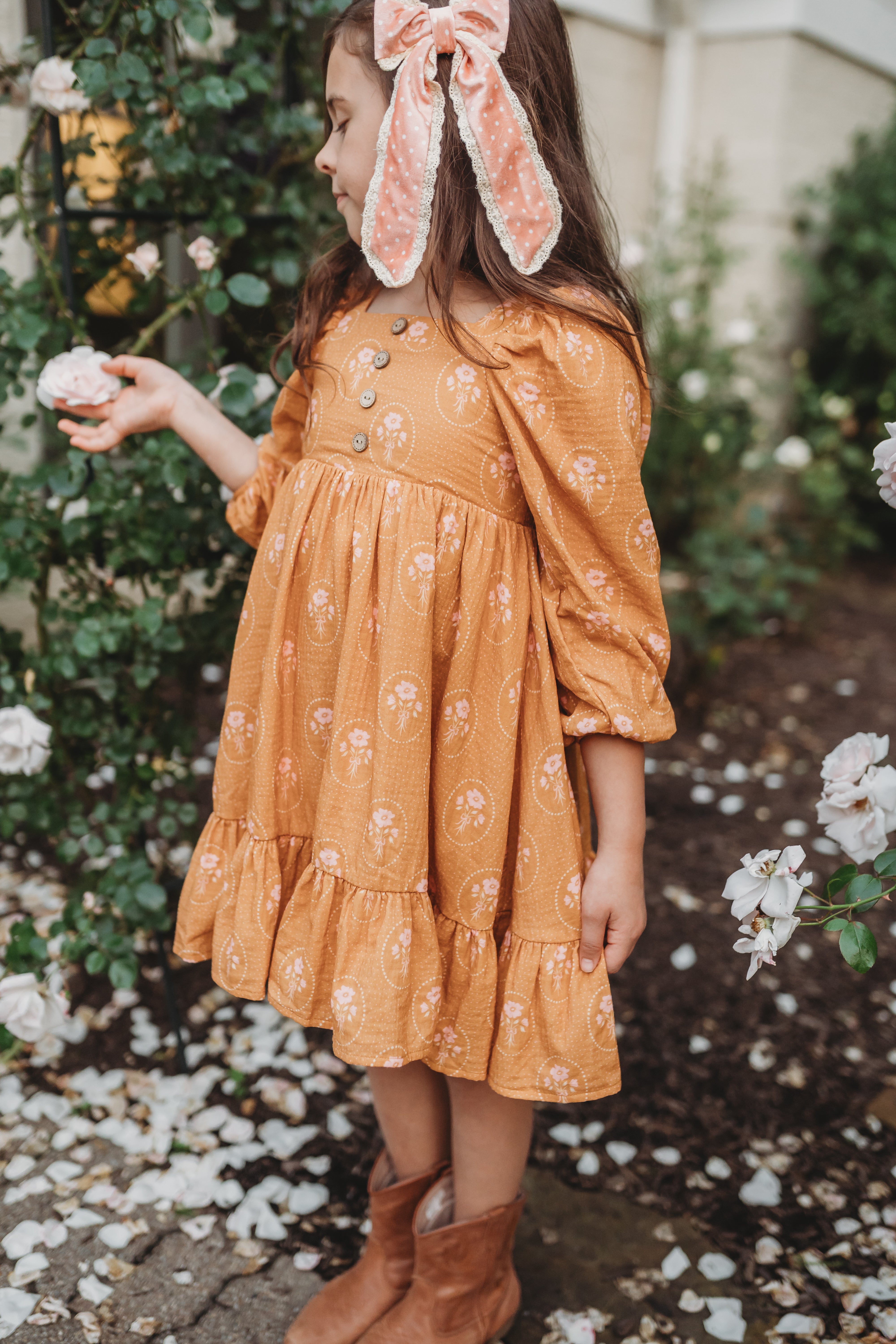 Puff Sleeve Gauze Dress - Harvest Stitch