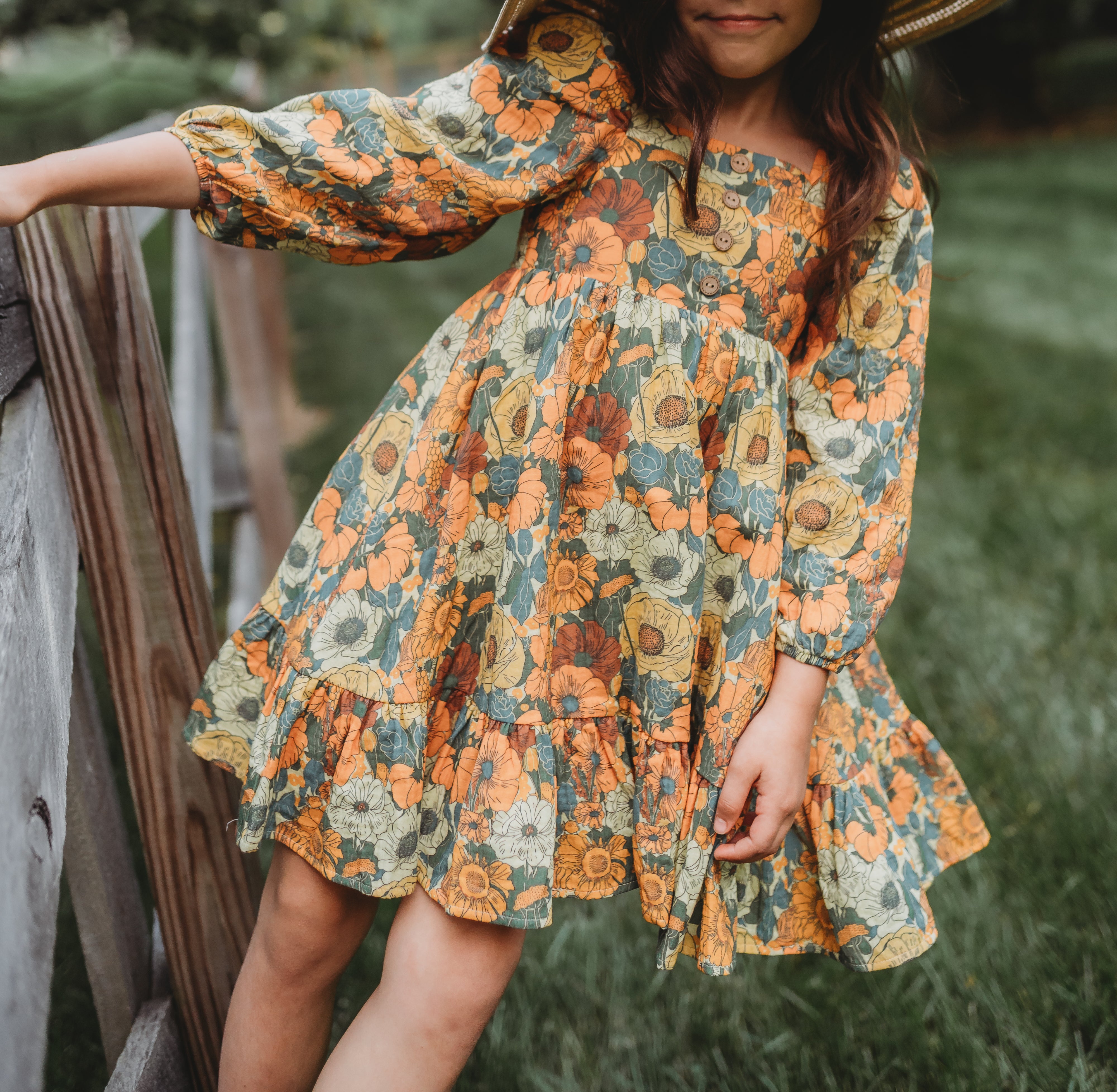 Puff Sleeve Gauze Dress - Golden Grove