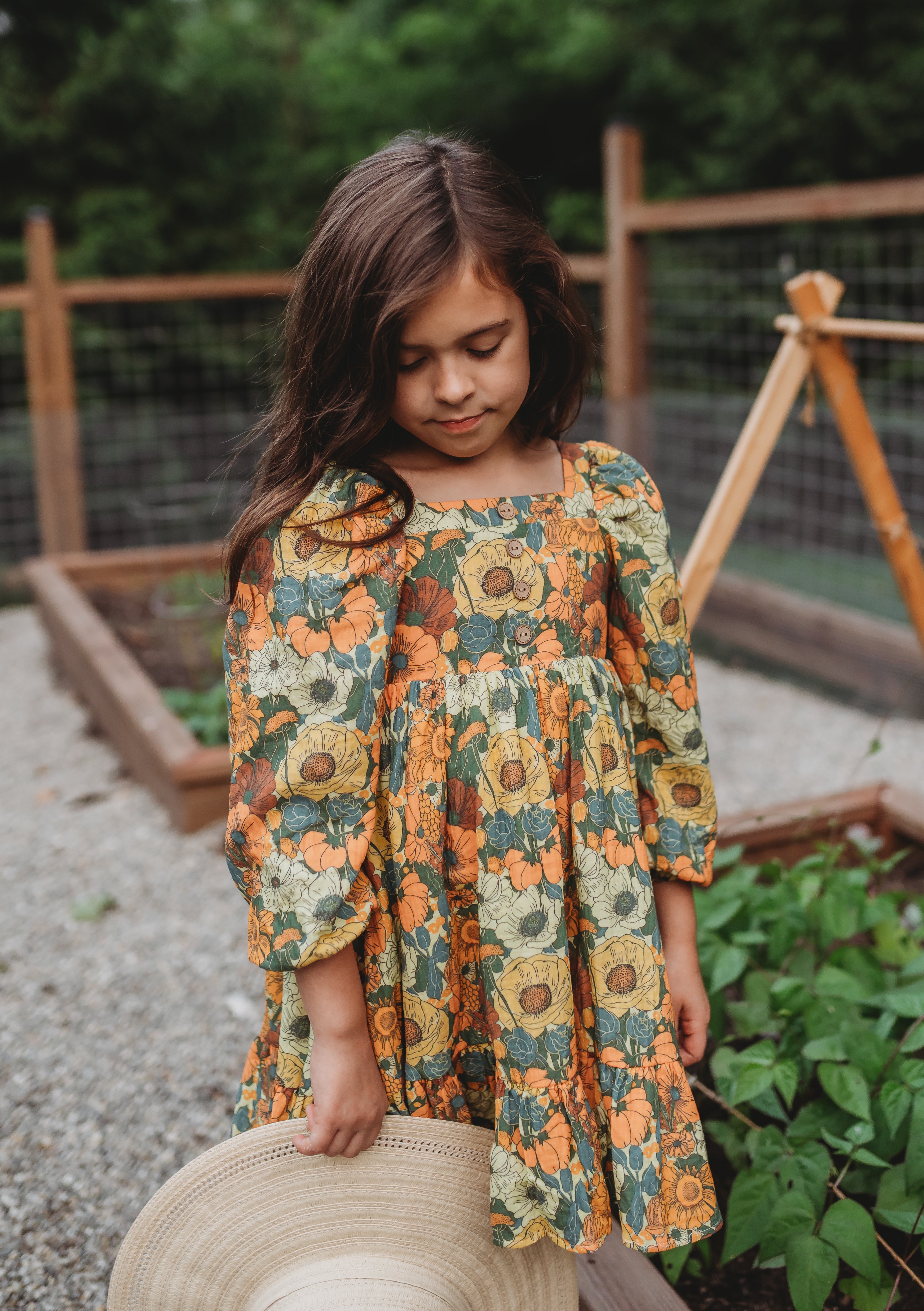 Puff Sleeve Gauze Dress - Golden Grove