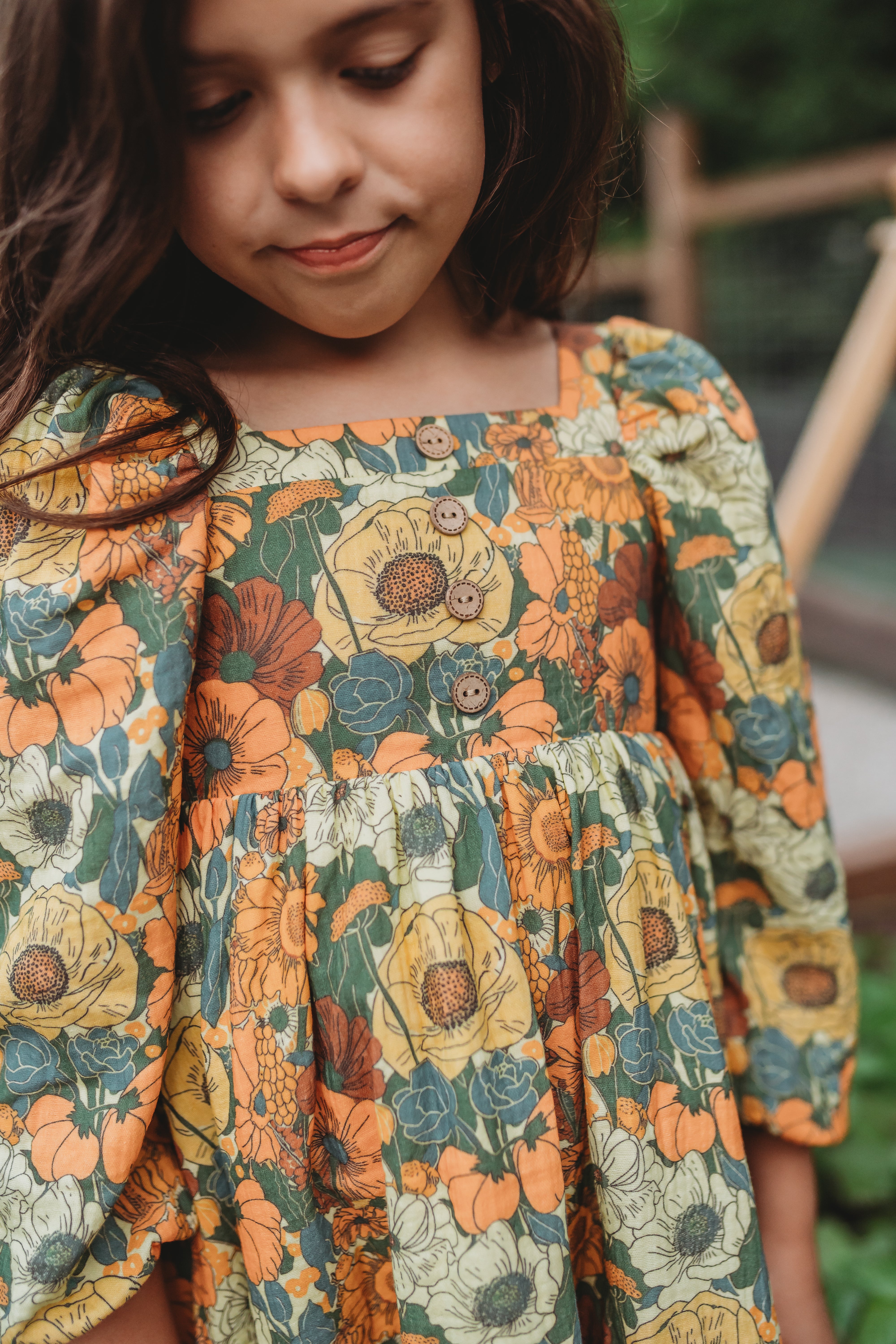 Puff Sleeve Gauze Dress - Golden Grove