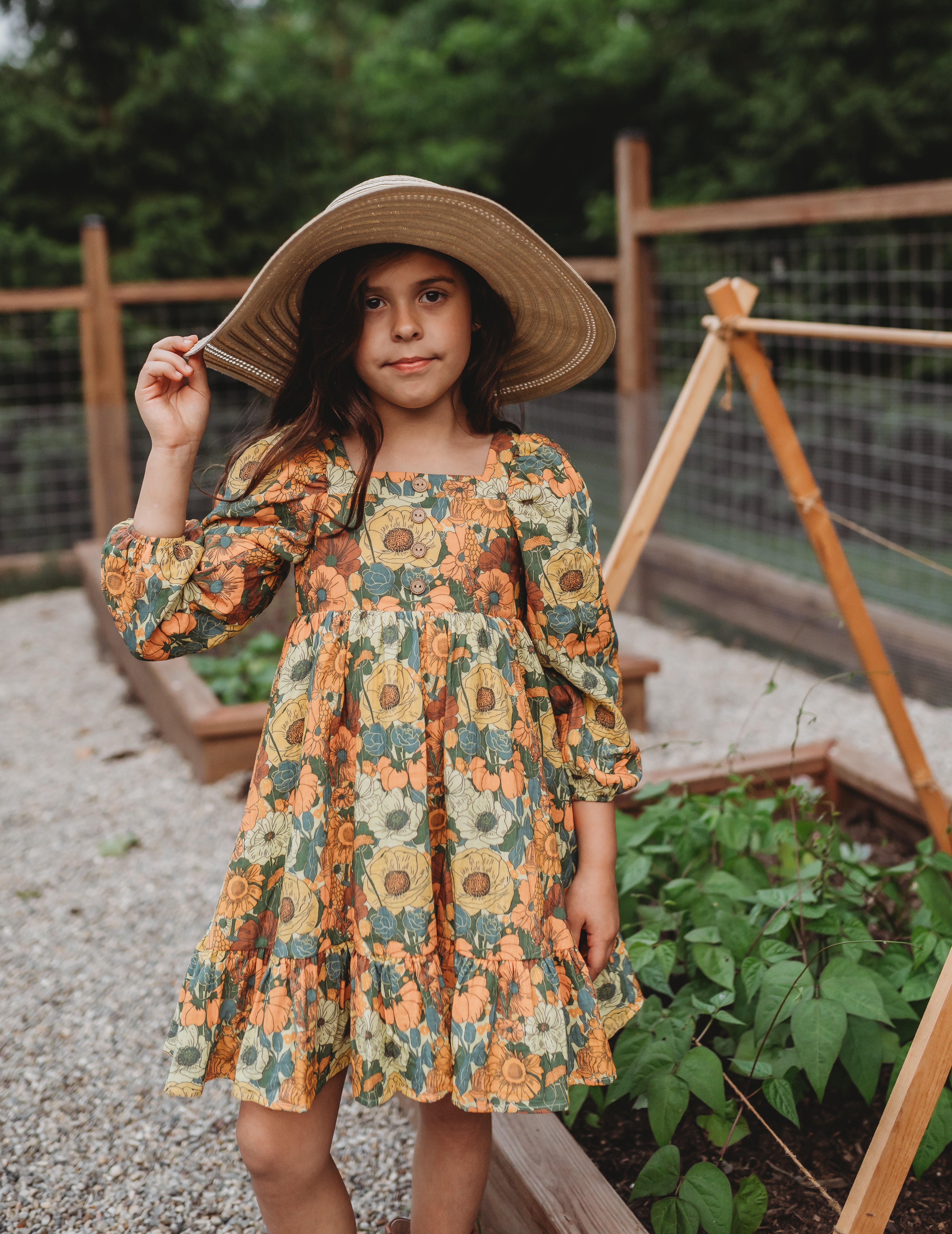 Puff Sleeve Gauze Dress - Golden Grove