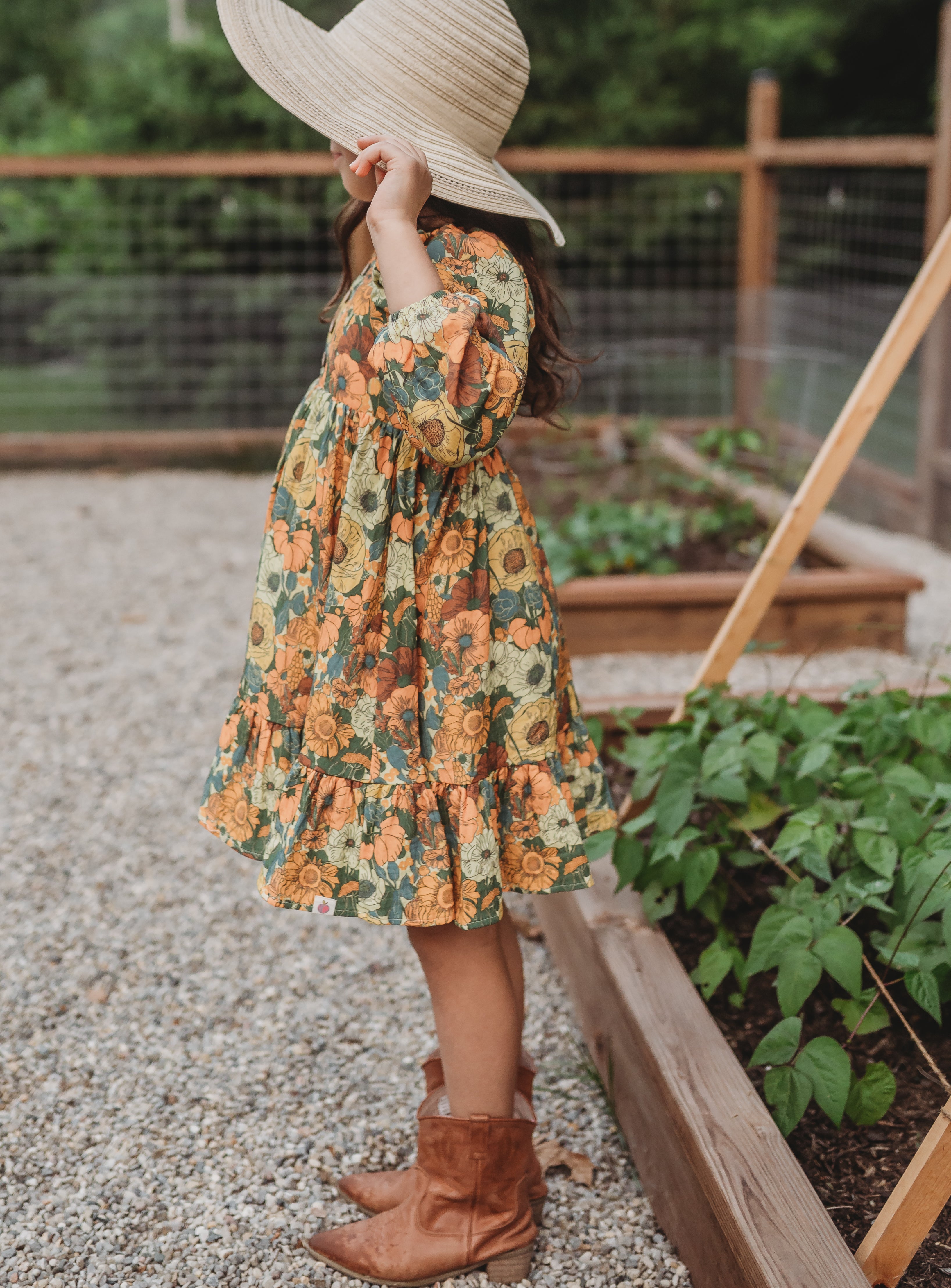 Puff Sleeve Gauze Dress - Golden Grove