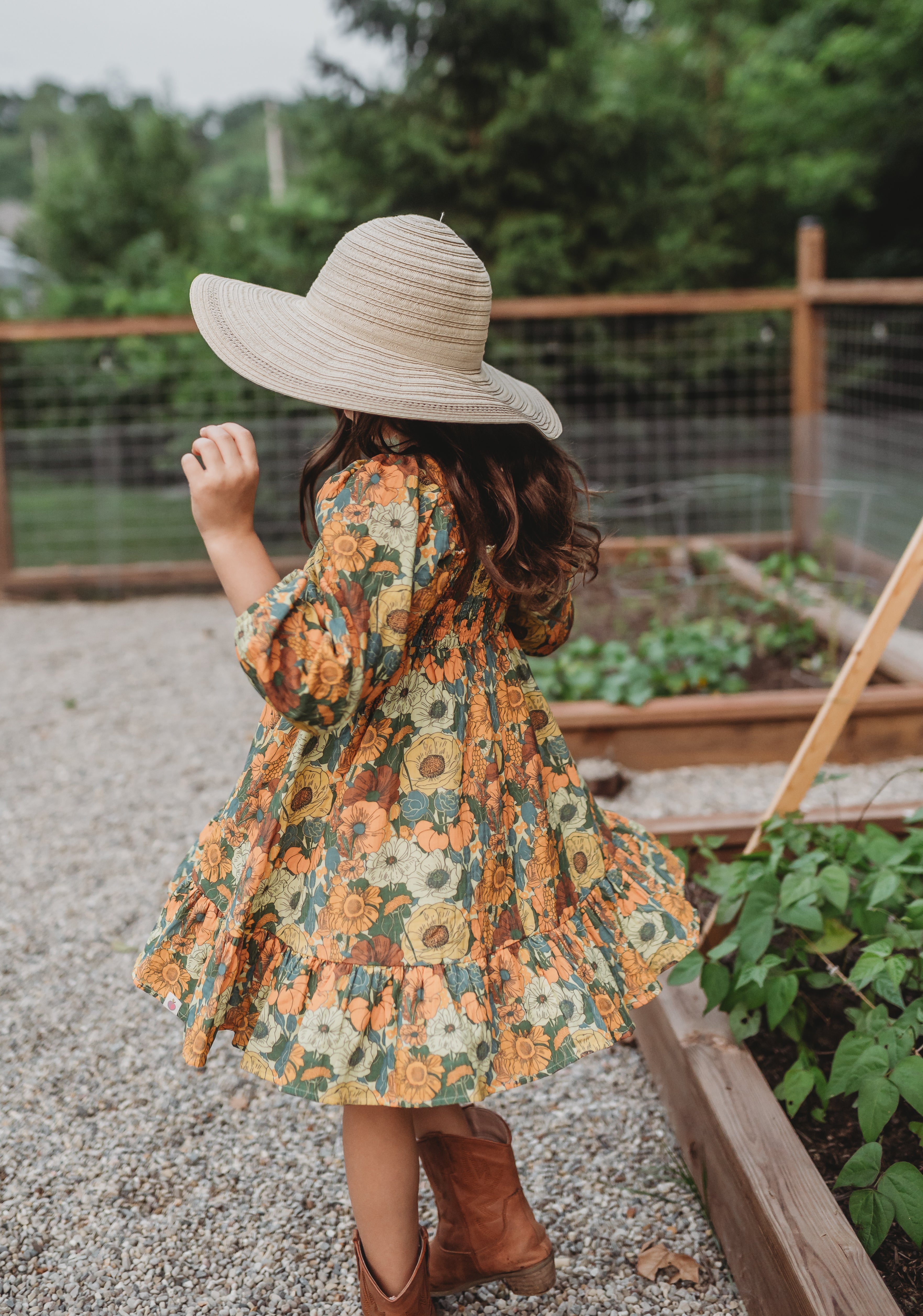 Puff Sleeve Gauze Dress - Golden Grove