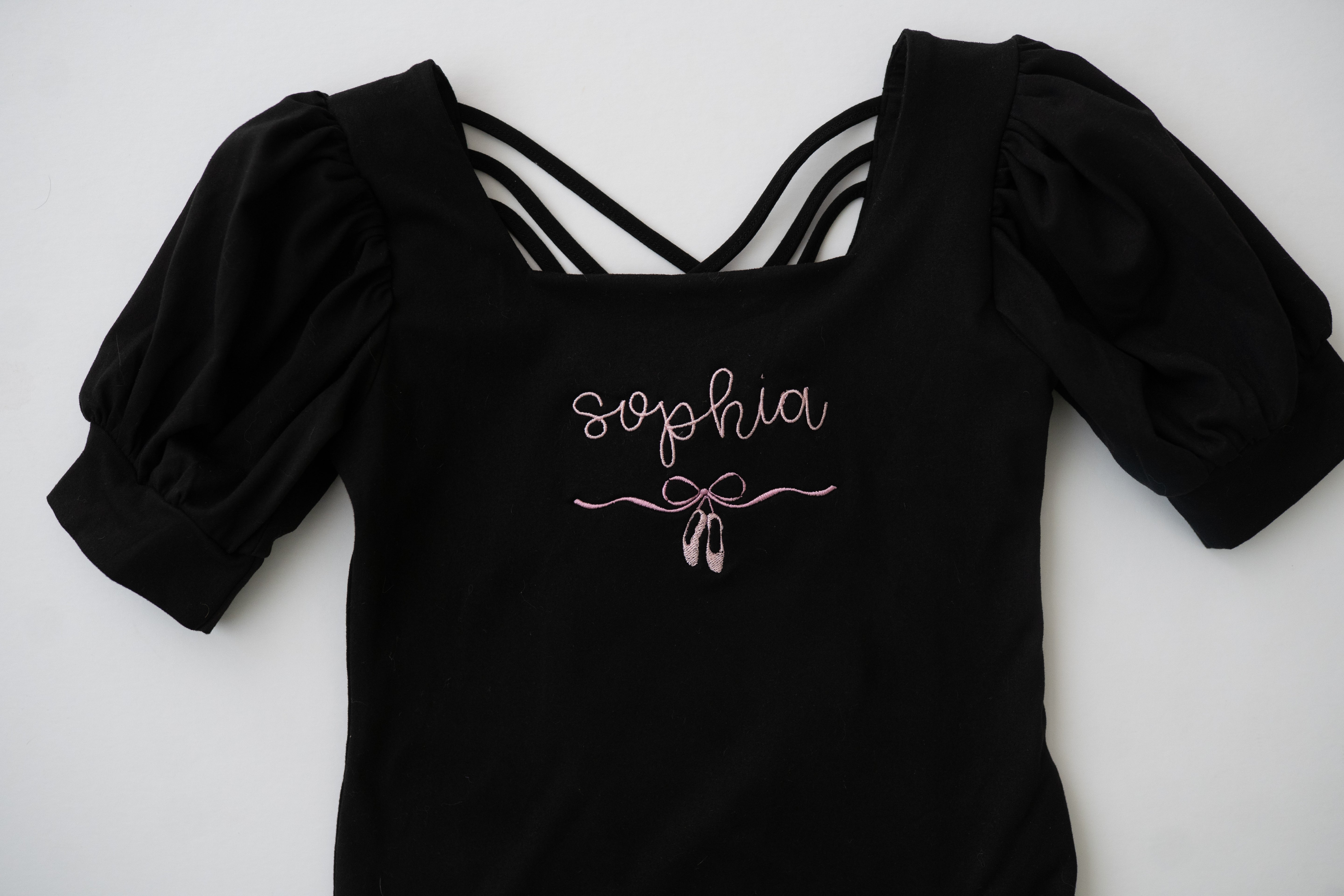 Puff Sleeve Leotard - Black Magic