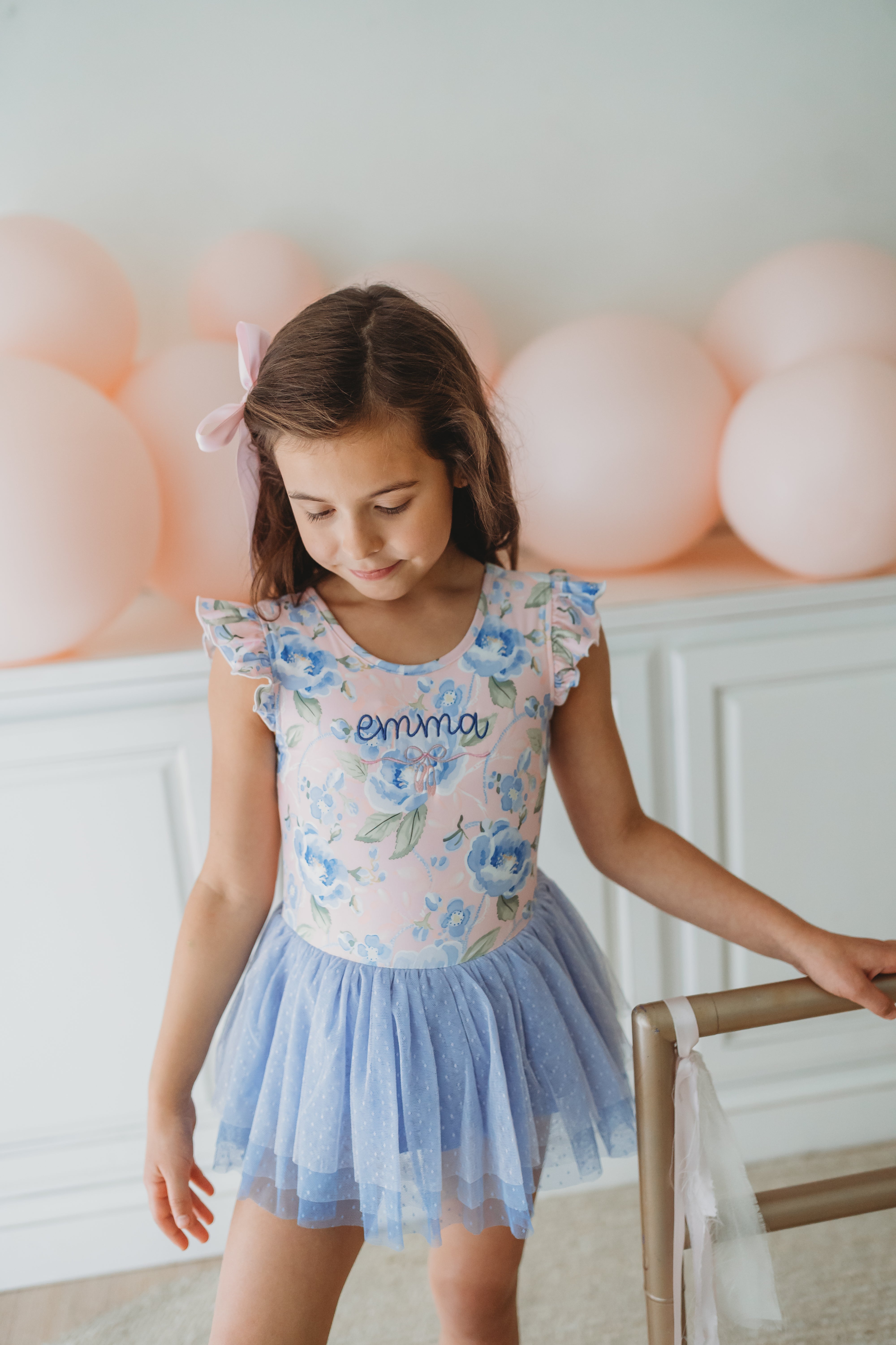 Farrah Tiered Leotard - Blush & Bloom