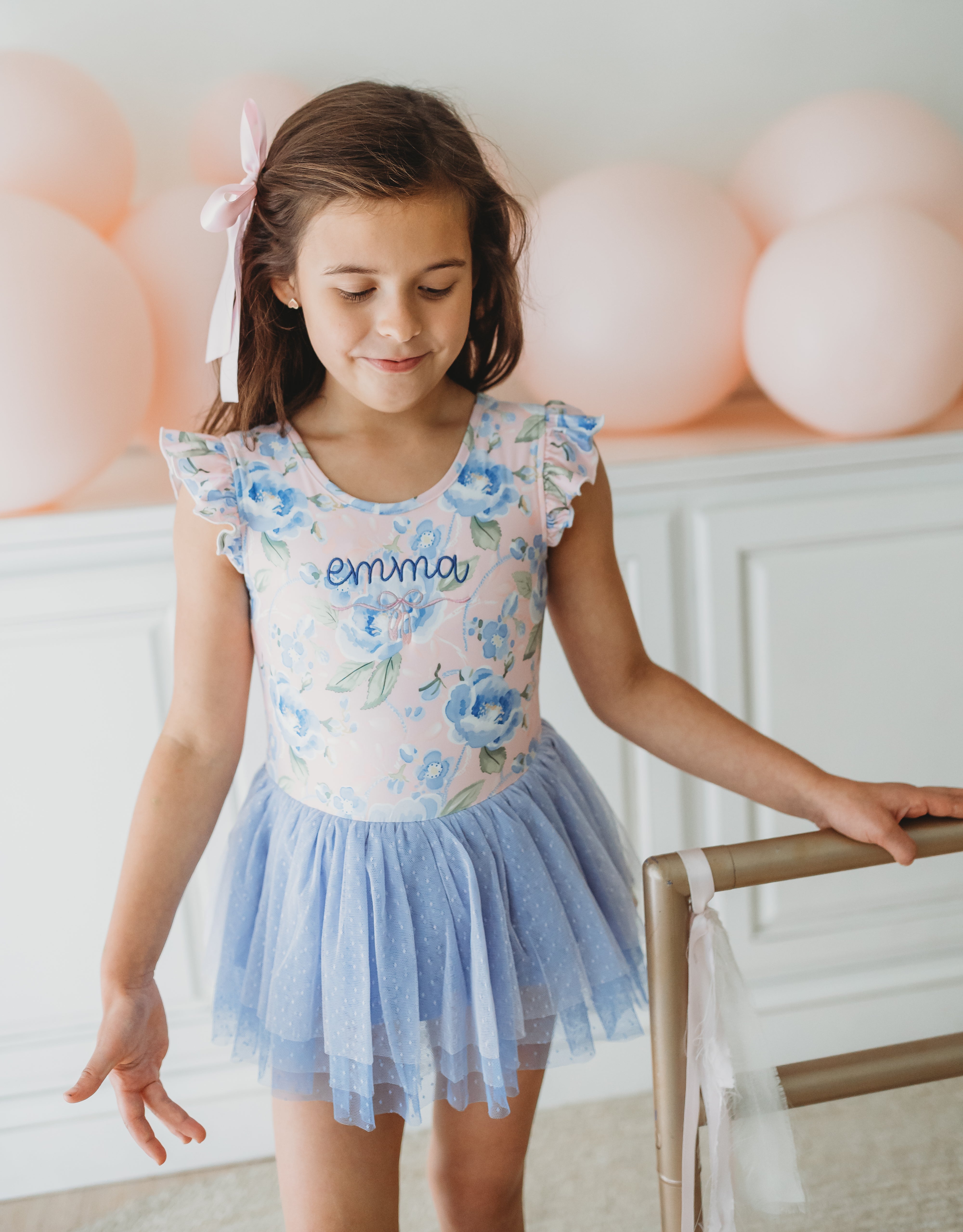 Farrah Tiered Leotard - Blush & Bloom