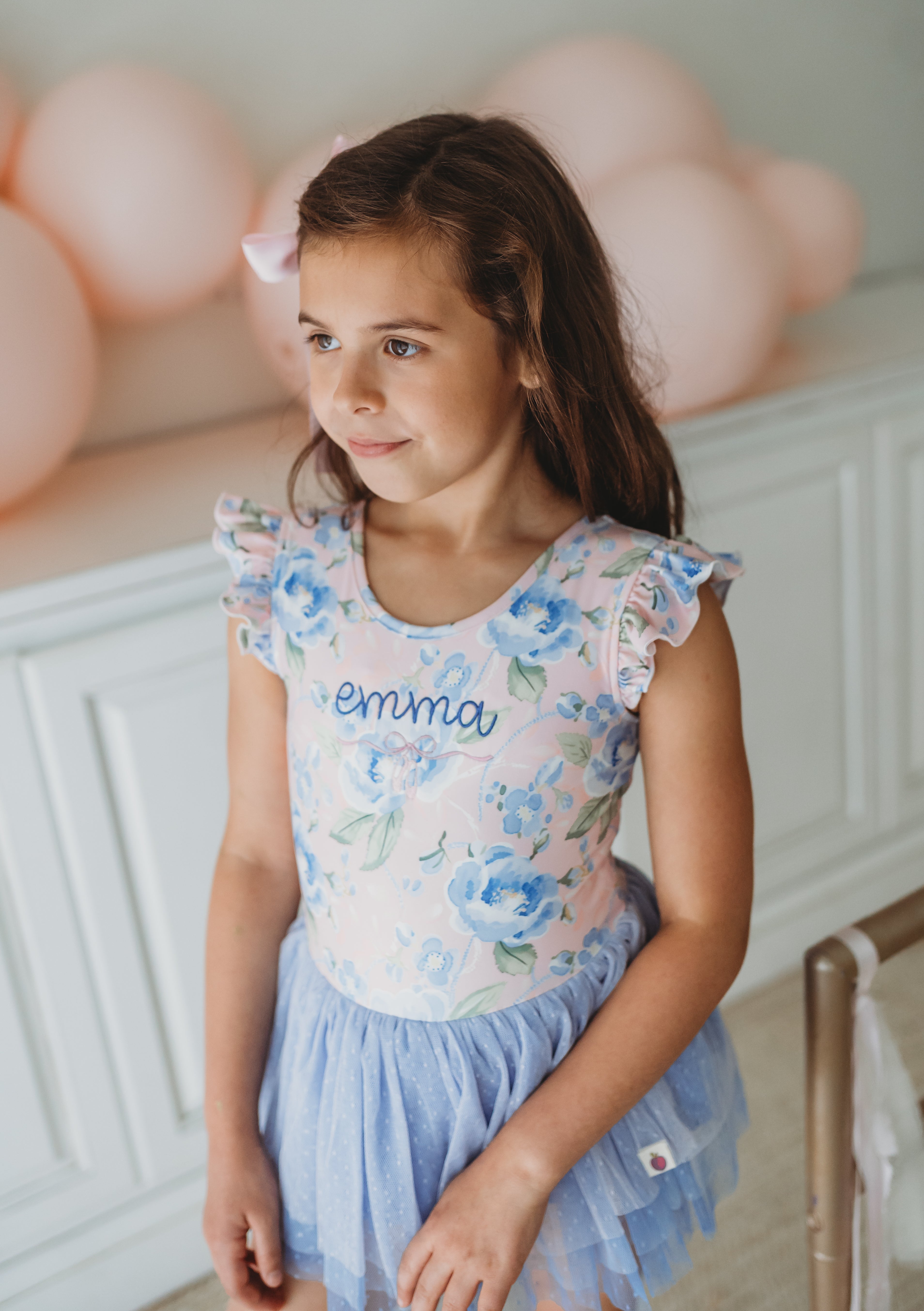 Farrah Tiered Leotard - Blush & Bloom