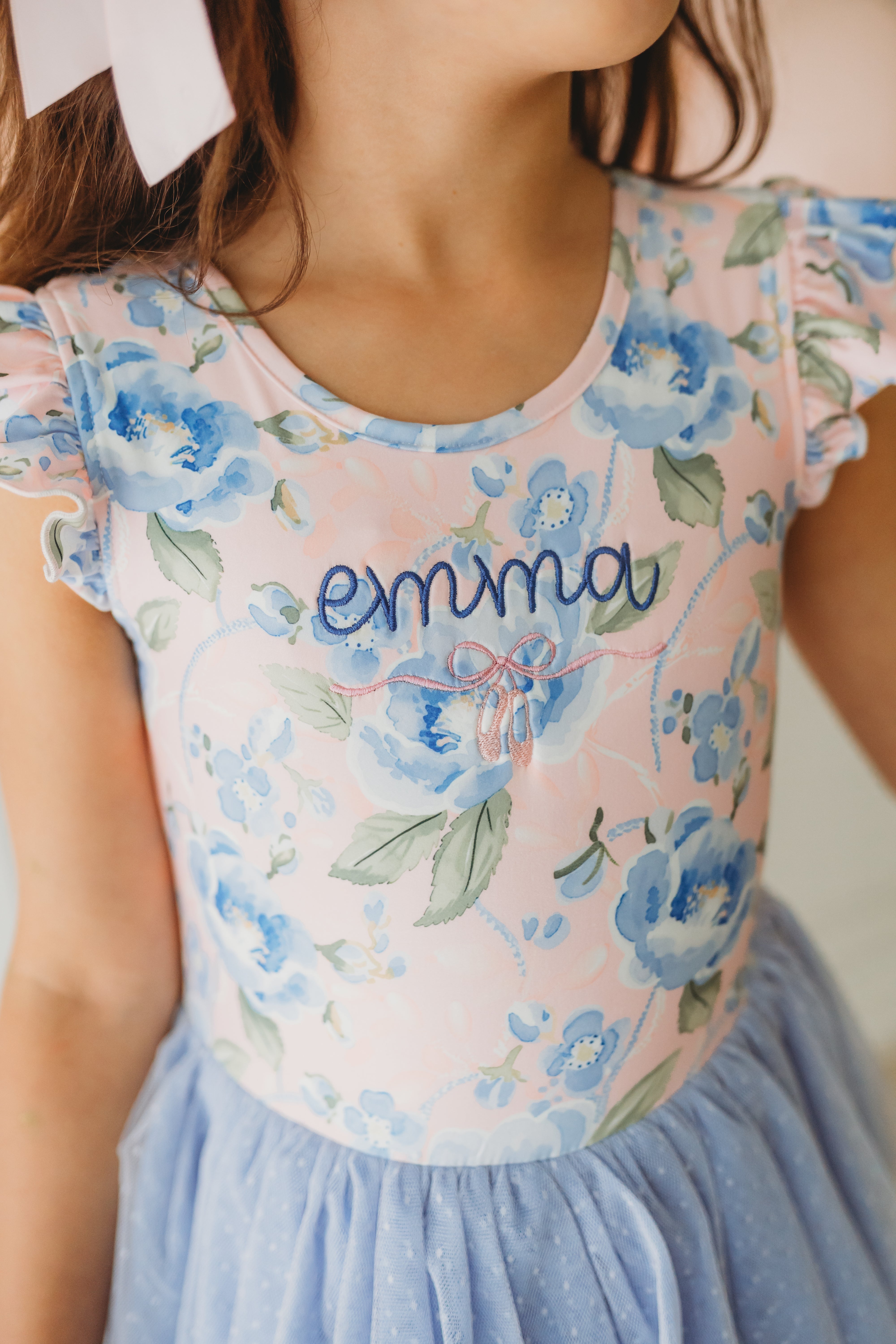 Farrah Tiered Leotard - Blush & Bloom