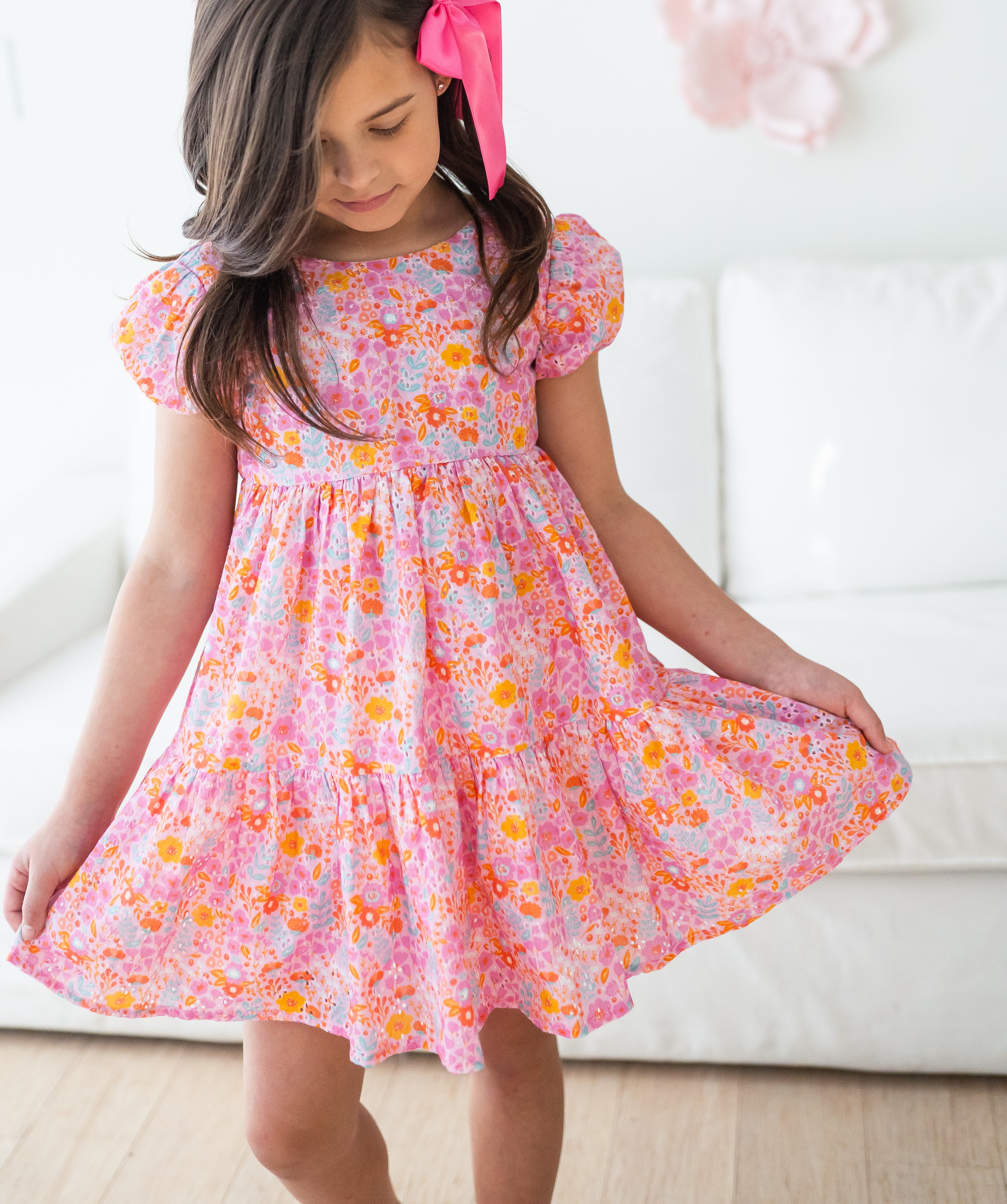 Eyelet Dress - Pink Papaya Parade