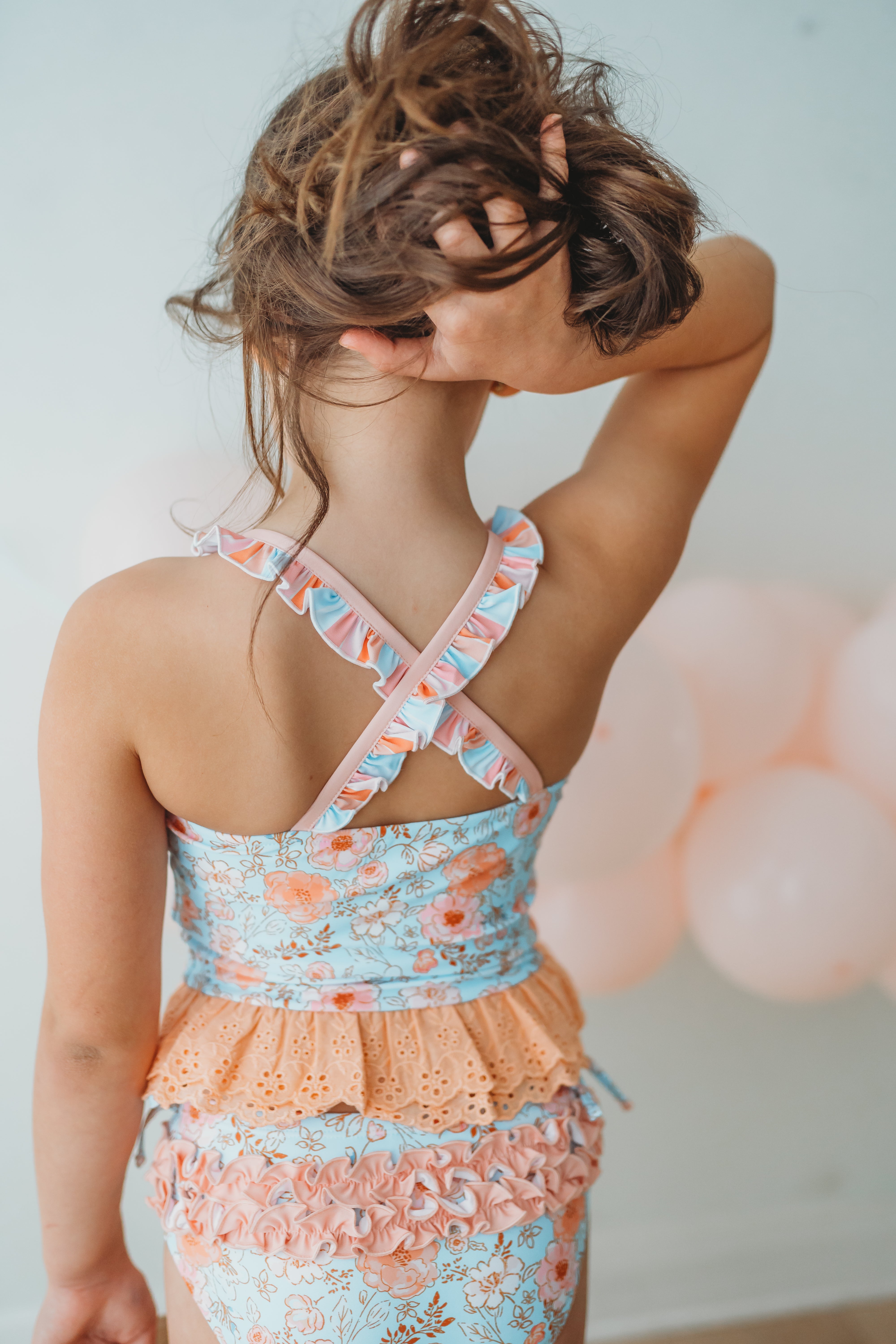 Selah Tankini Swimsuit - Tangerine Tides