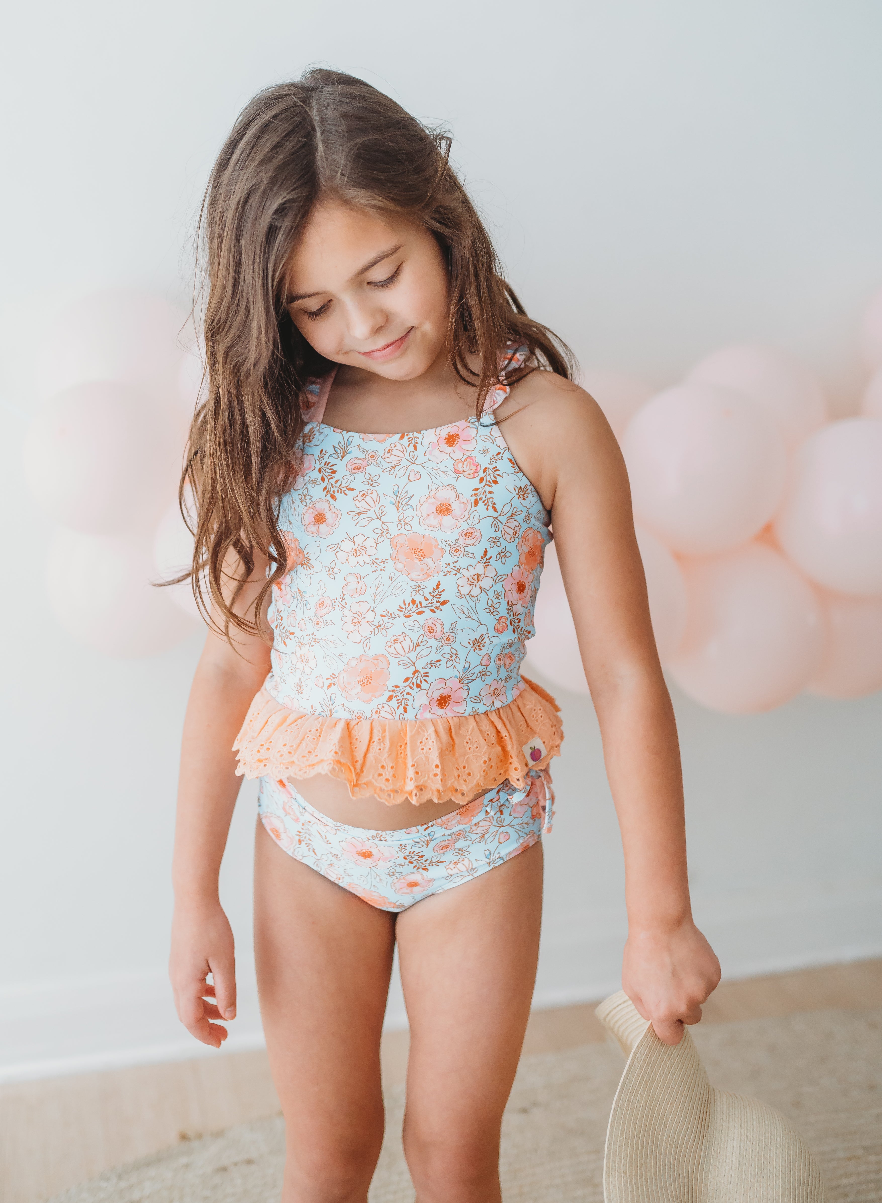 Selah Tankini Swimsuit - Tangerine Tides