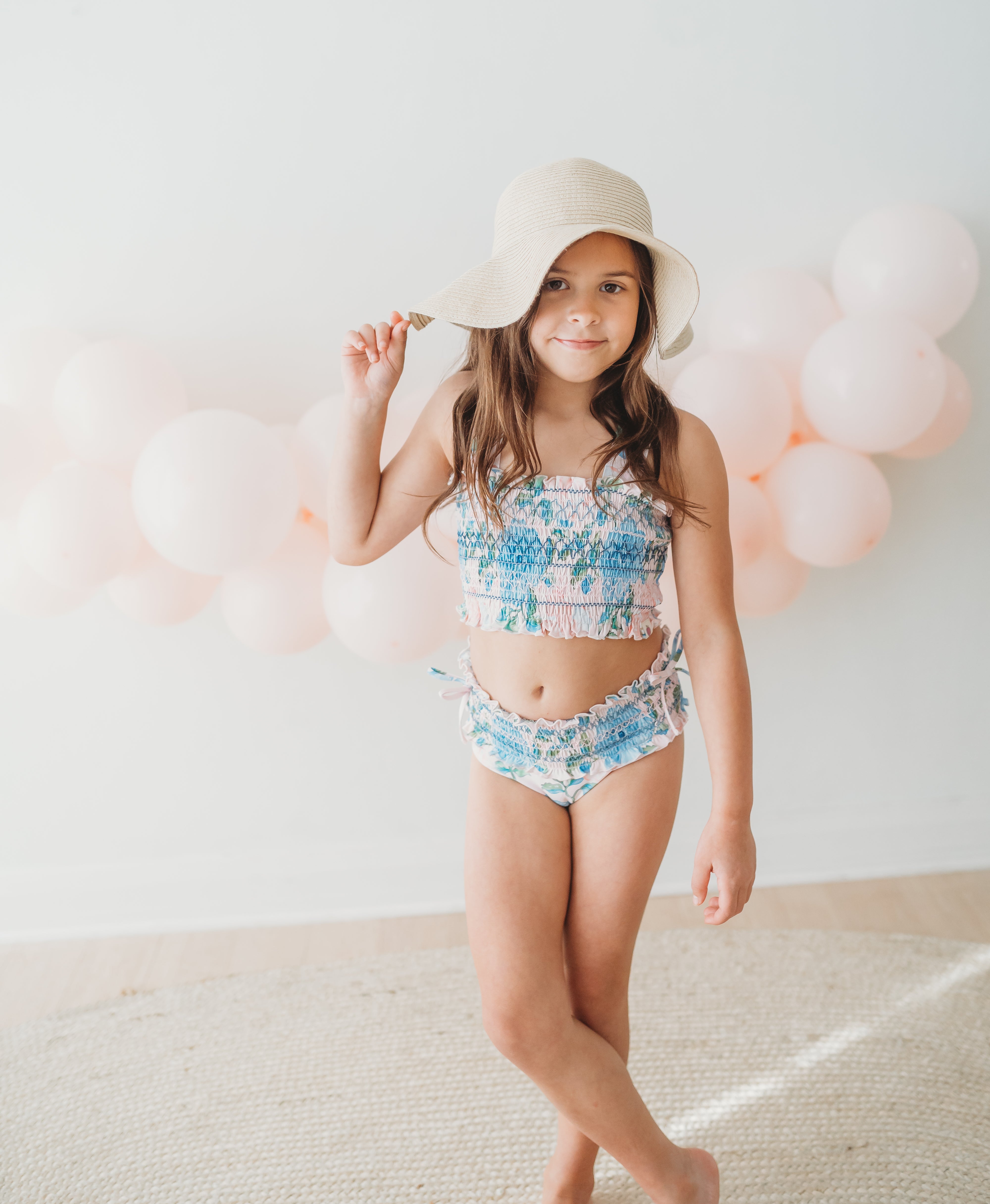 Waverly Shirred Swimsuit - Blush & Bloom (Pre-Order)