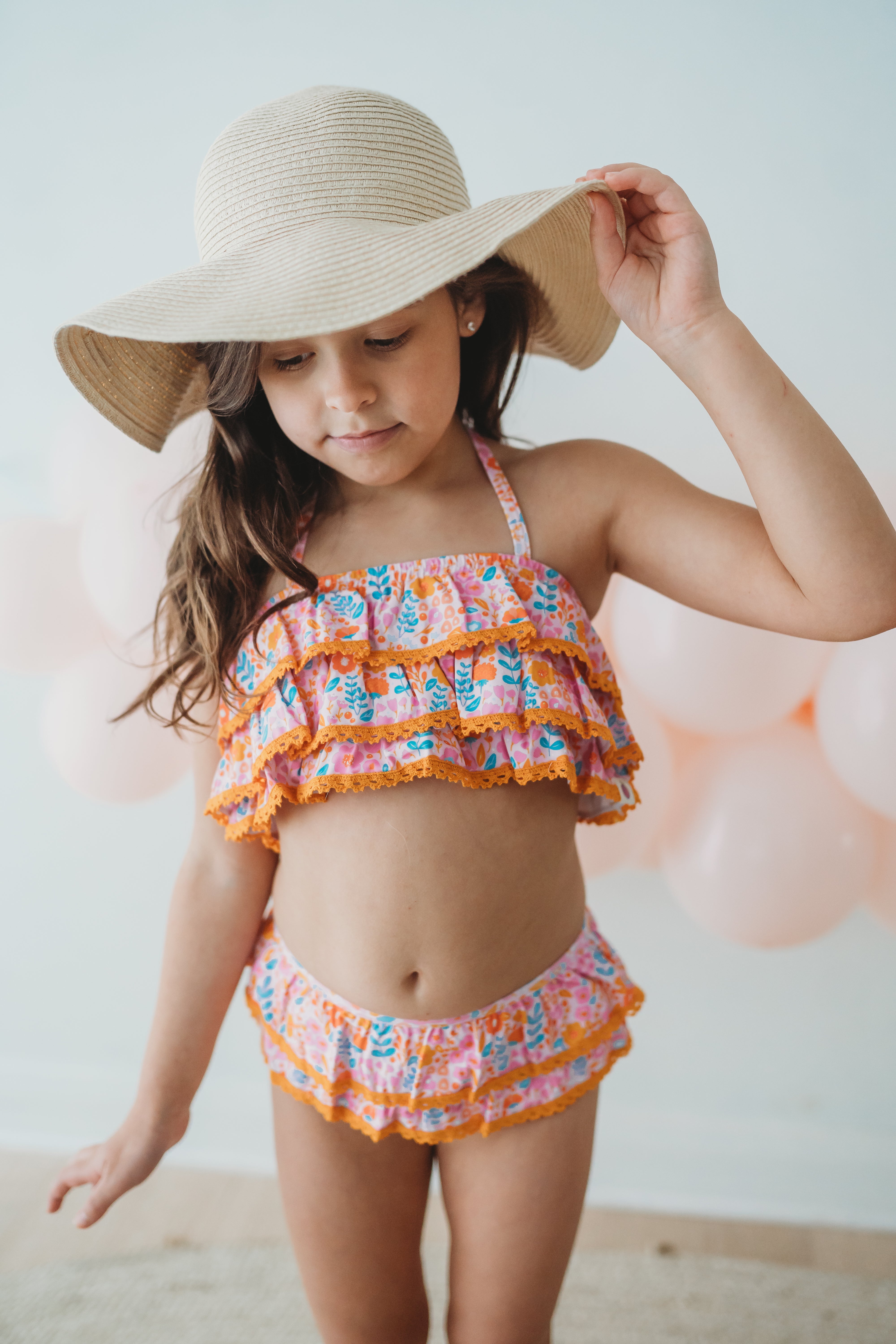 Frankie Swimsuit - Pink Papaya Parade