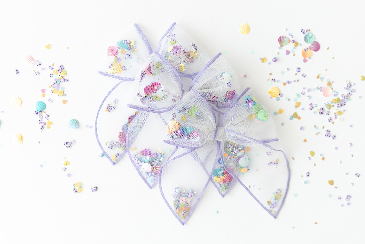 Mesh Shaker Bow - Seashell Shine