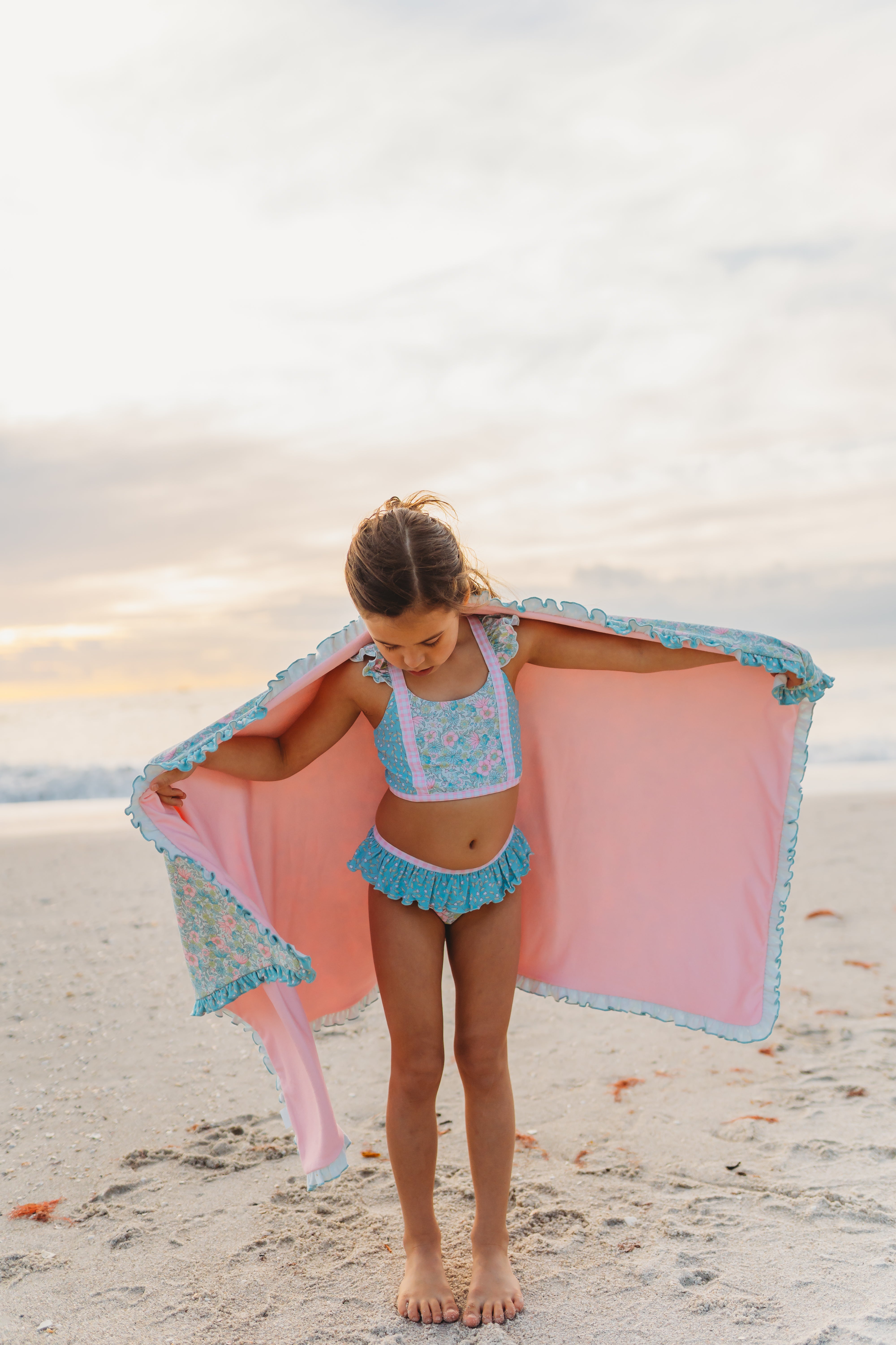 Ruffle Swim Towel - Rose Water Blossom