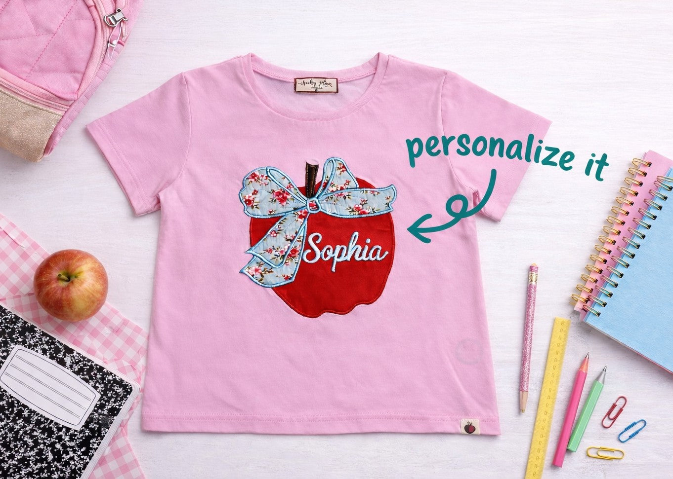 Applique Graphic Tee - Apple Blossom Bow Tee (Pre-order)