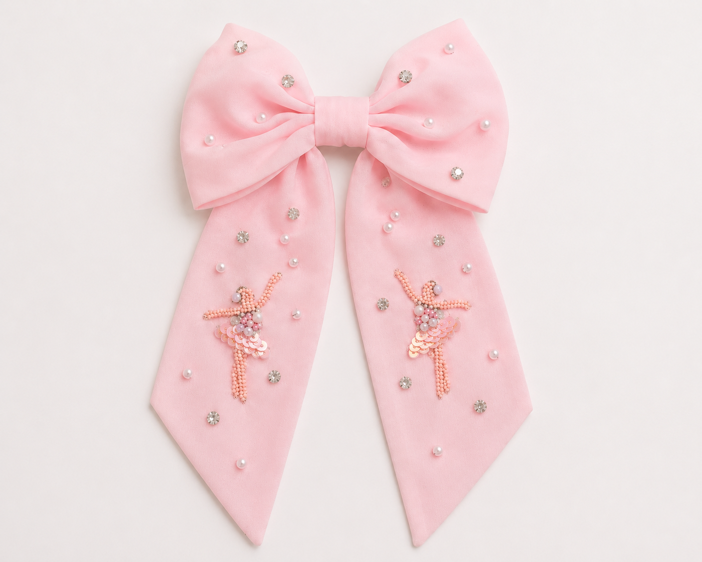 Beaded Hair Bow - Dancing Ballerina