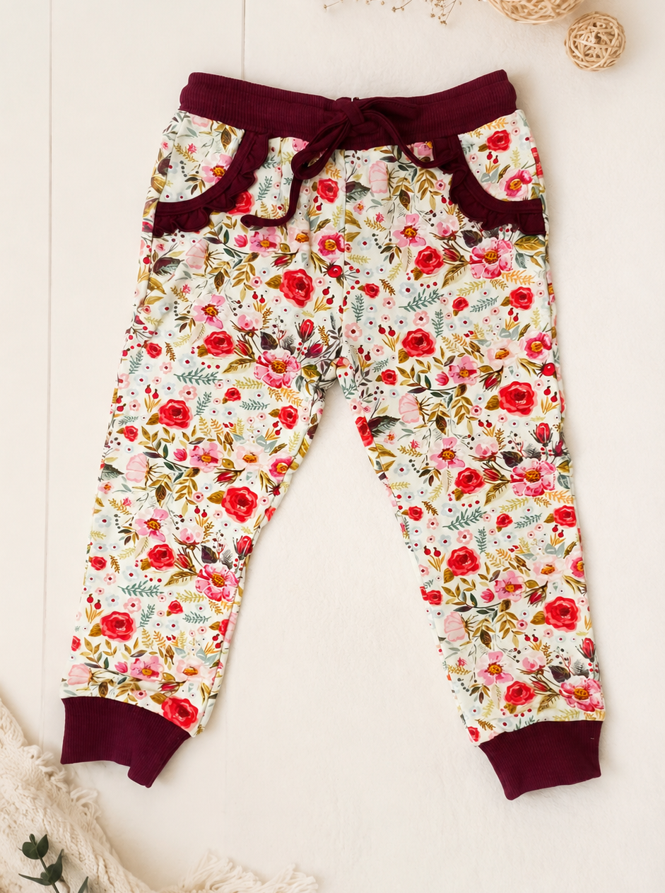 Isla Jogger Bottoms - Cottage Rose