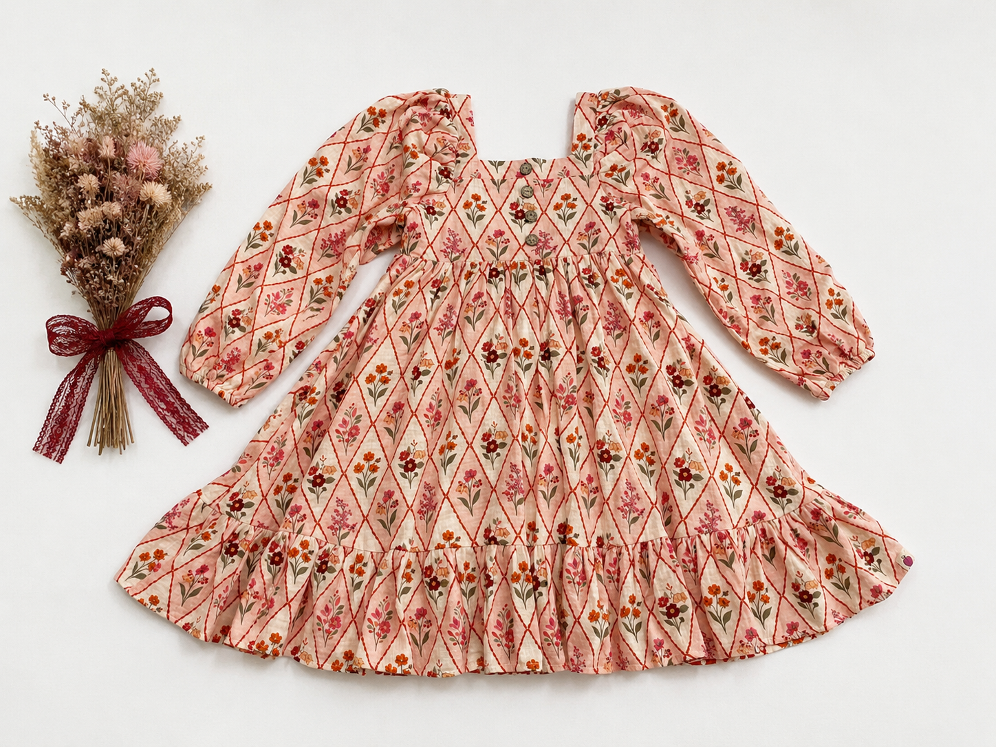 Puff Sleeve Gauze Dress - Sweet Vintage (Pre-Order)