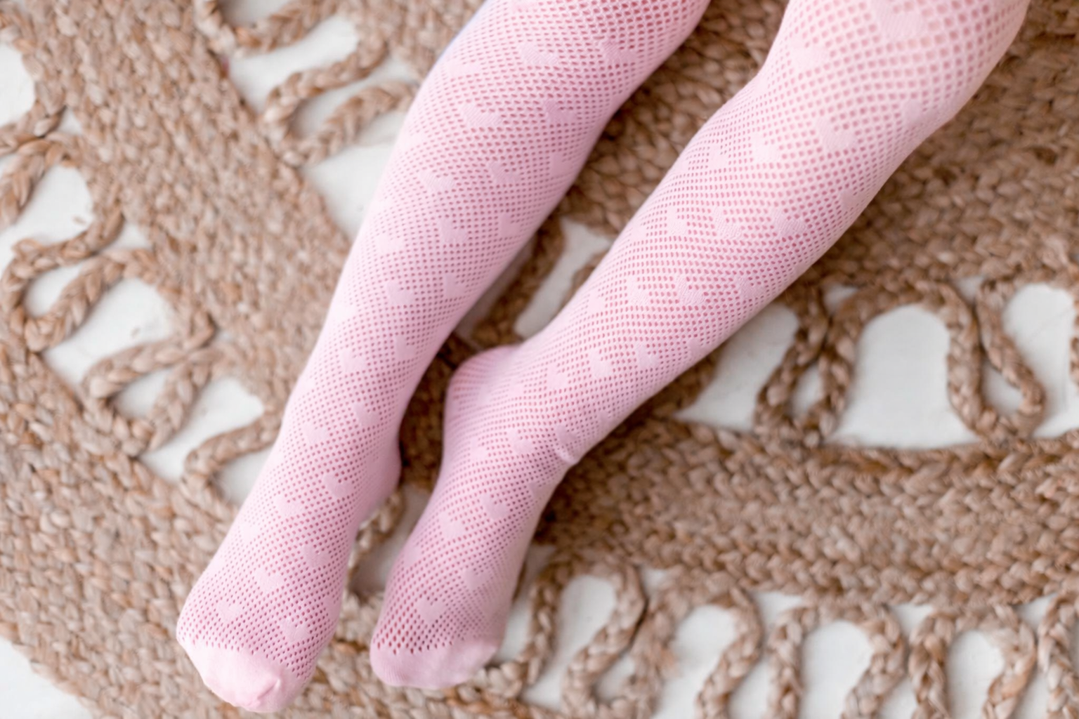 Heart Tights - Light Pink
