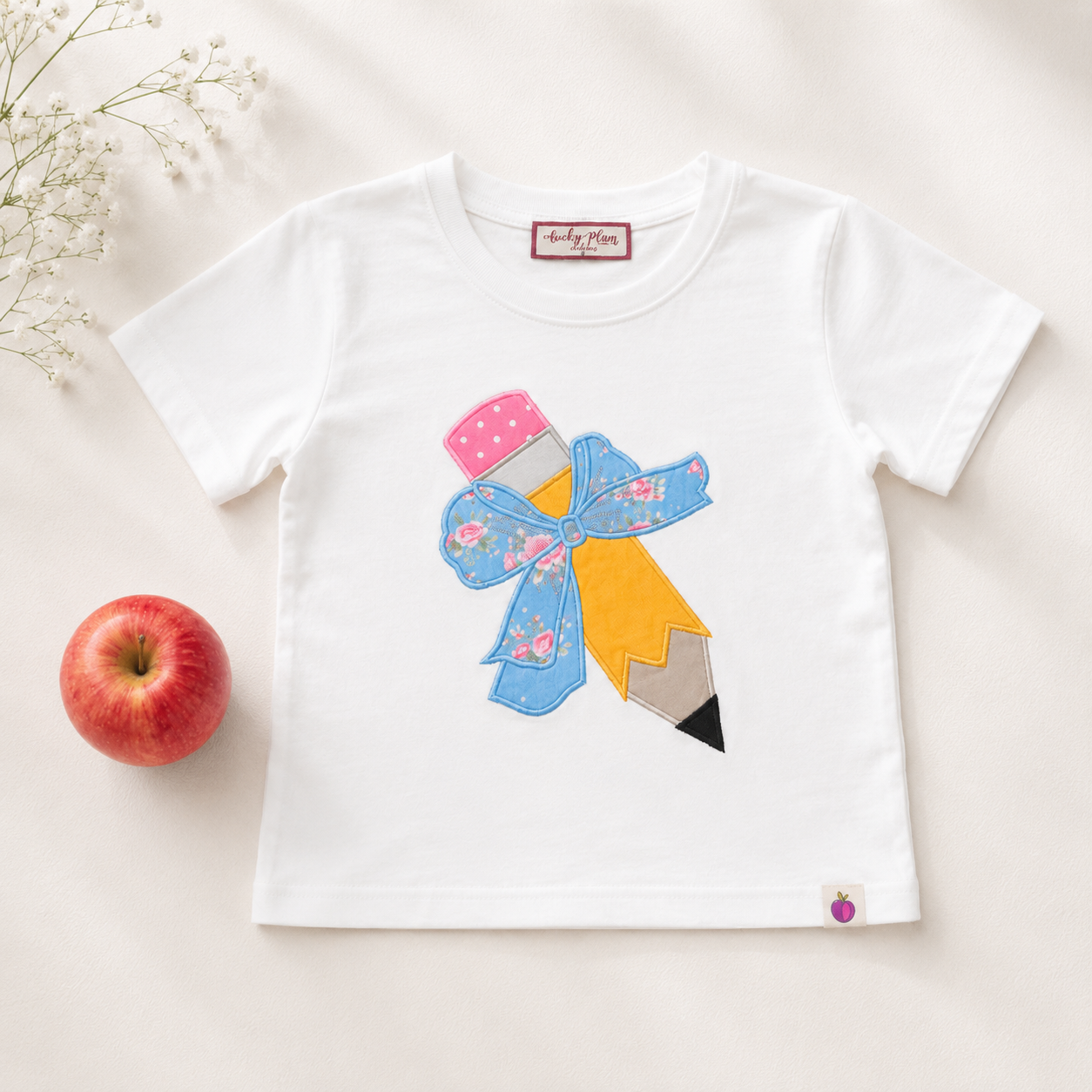 Applique Graphic Tee - Pencil & Petals Tee (Pre-Order)
