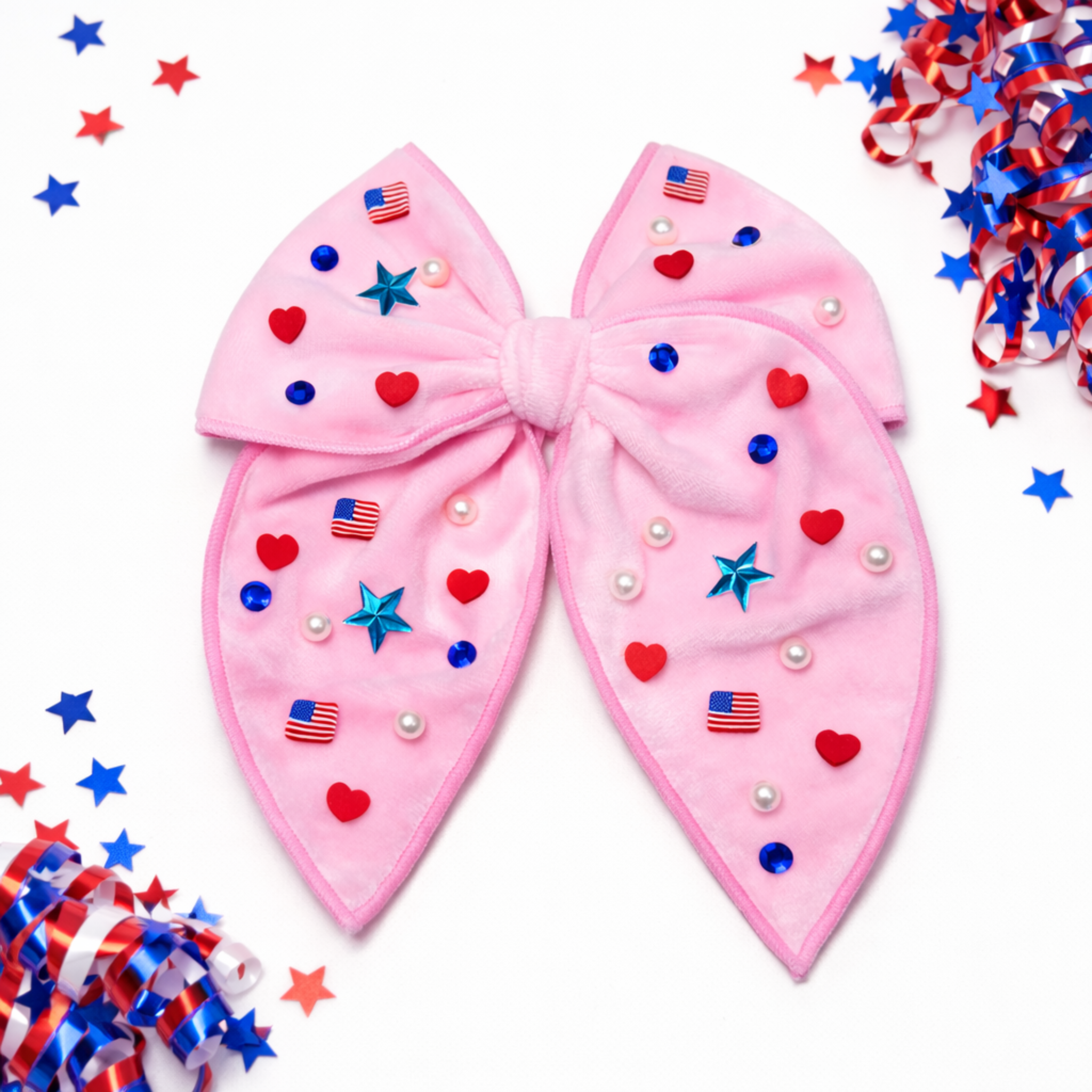 USA Hooray Hair Bow - (Multiple Colors)