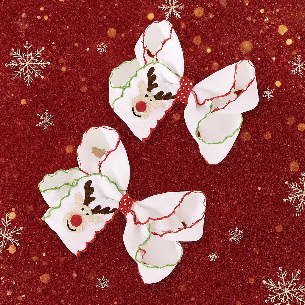 Rudolph's Ribbons Hair Bow Set