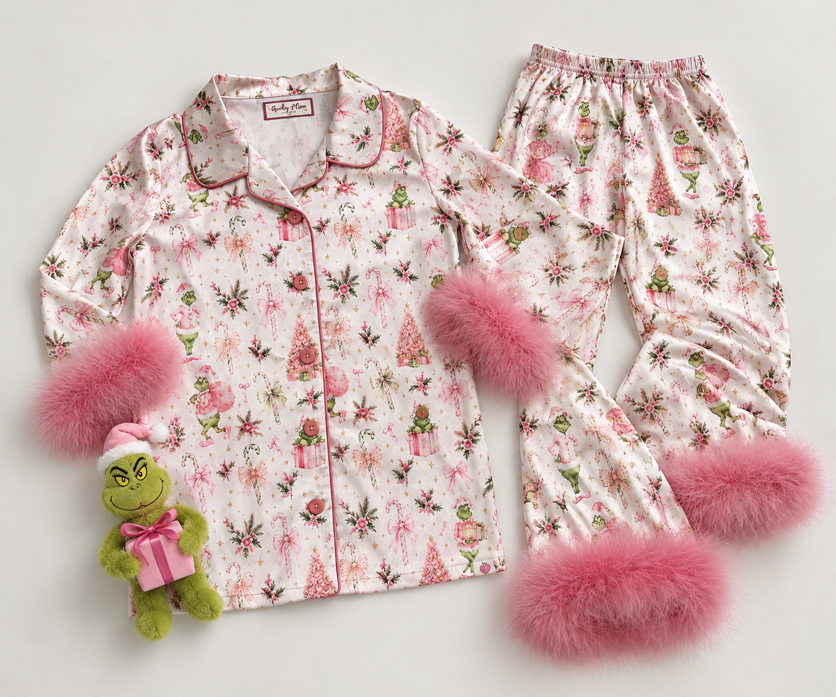 Feather Loungewear Set - Merry Mischief (Pre-Order ships early November)