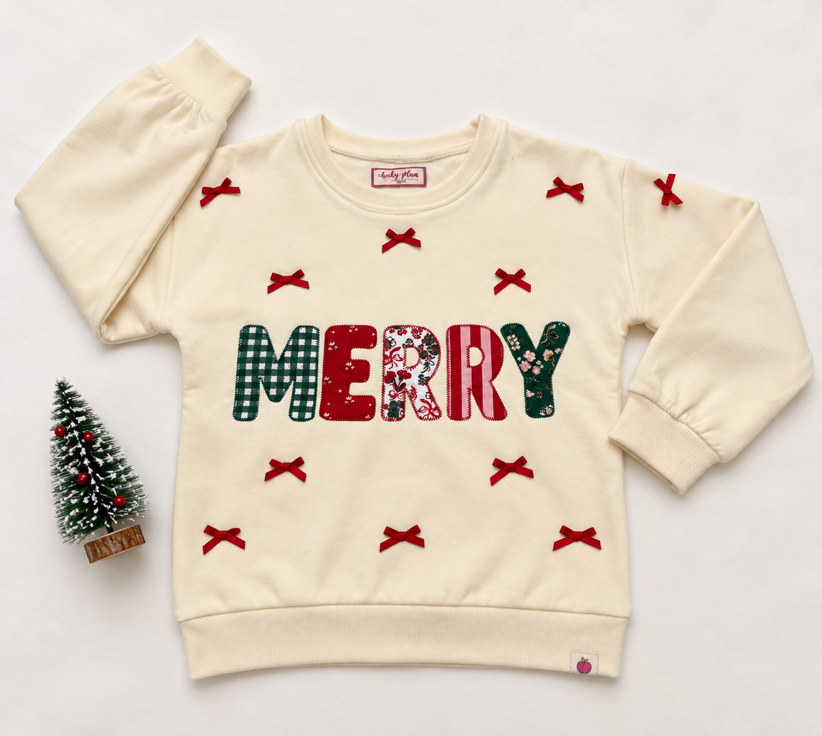 Applique Sweater - Merry & Bows (Pre-Order ships mid Nov)
