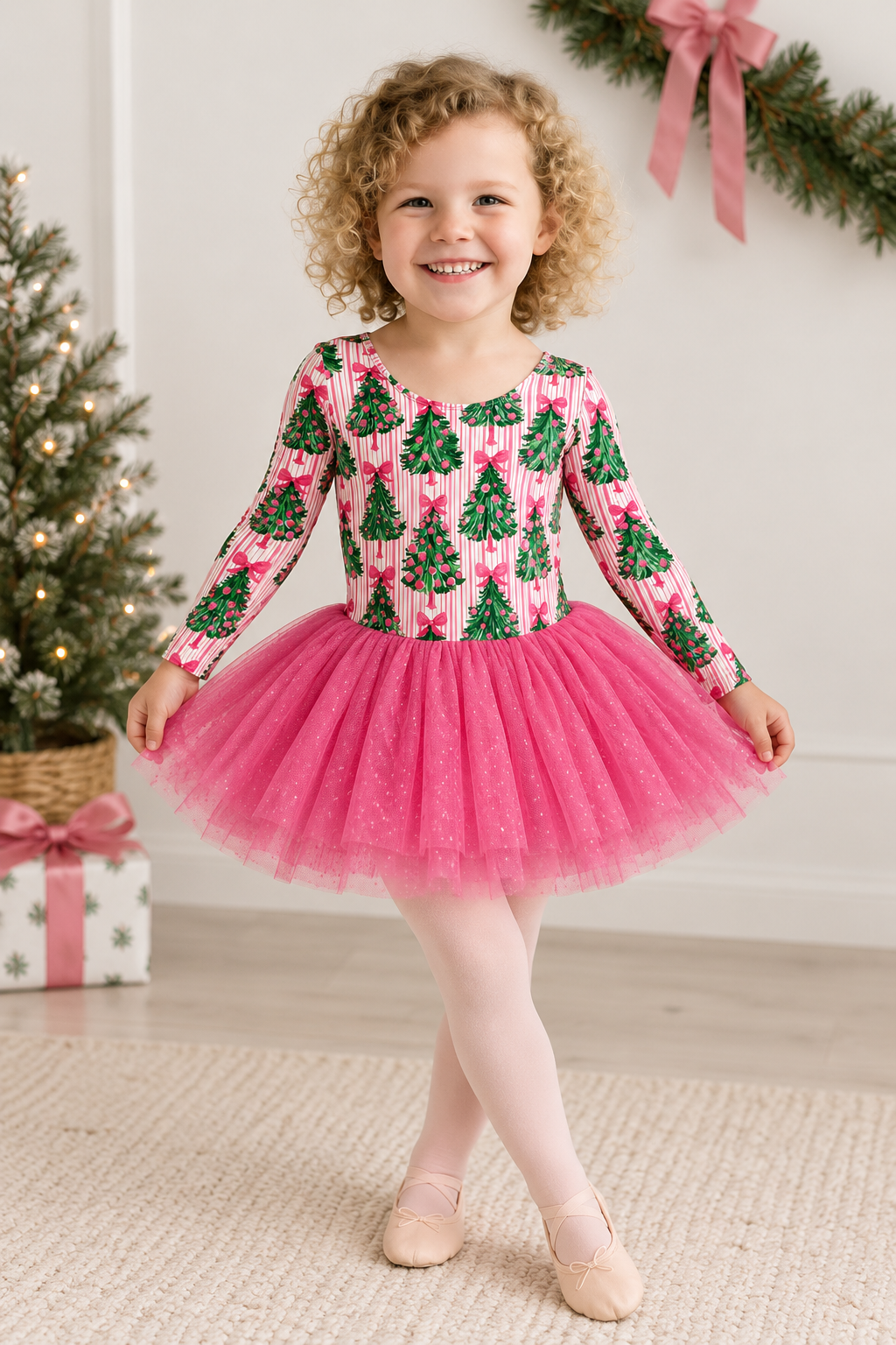 Leotard - Merry Pink Pines (Pre-Order ships end of October)