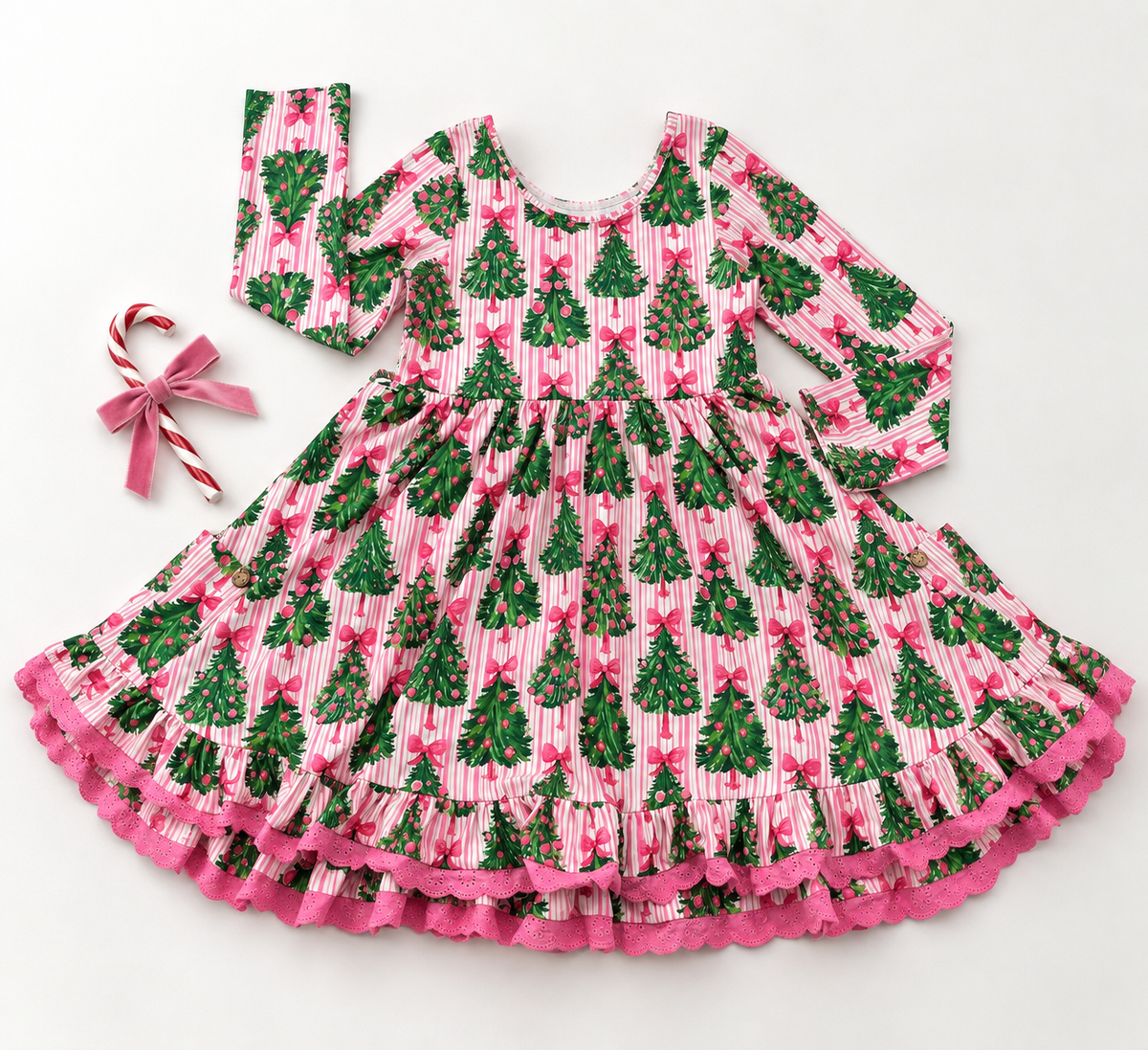 Myra Dress - Merry Pink Pines (Pre-Order ships end of October)