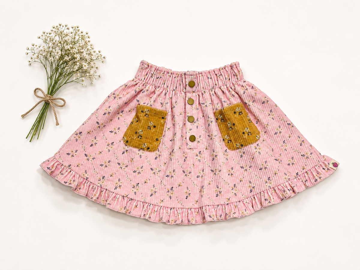 Vienna Corduroy Skirt - Garden of Giggles (Pre-Order)
