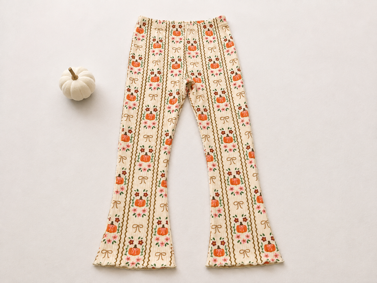 Flare Ribbed Leggings - Pumpkin Cottage (Pre-Order)