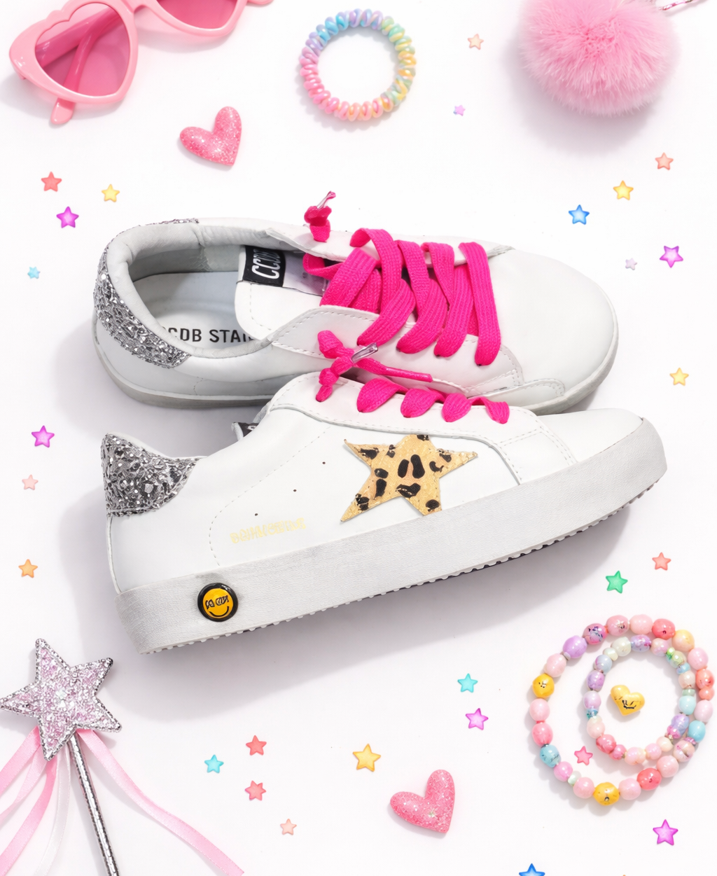 Cheetah Star & Hot Pink Sneakers