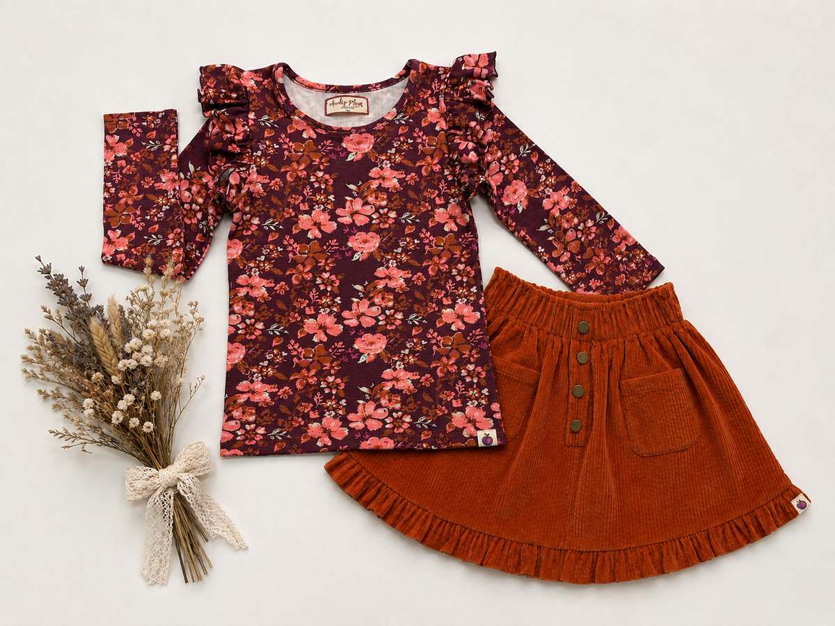 Ribbed Top - Floral Sonata