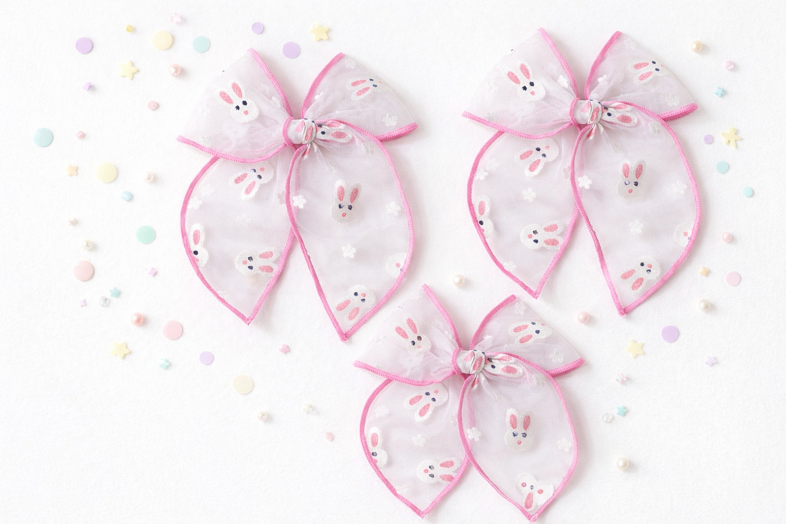 Tulle Hair Bow - Sugar Bunny